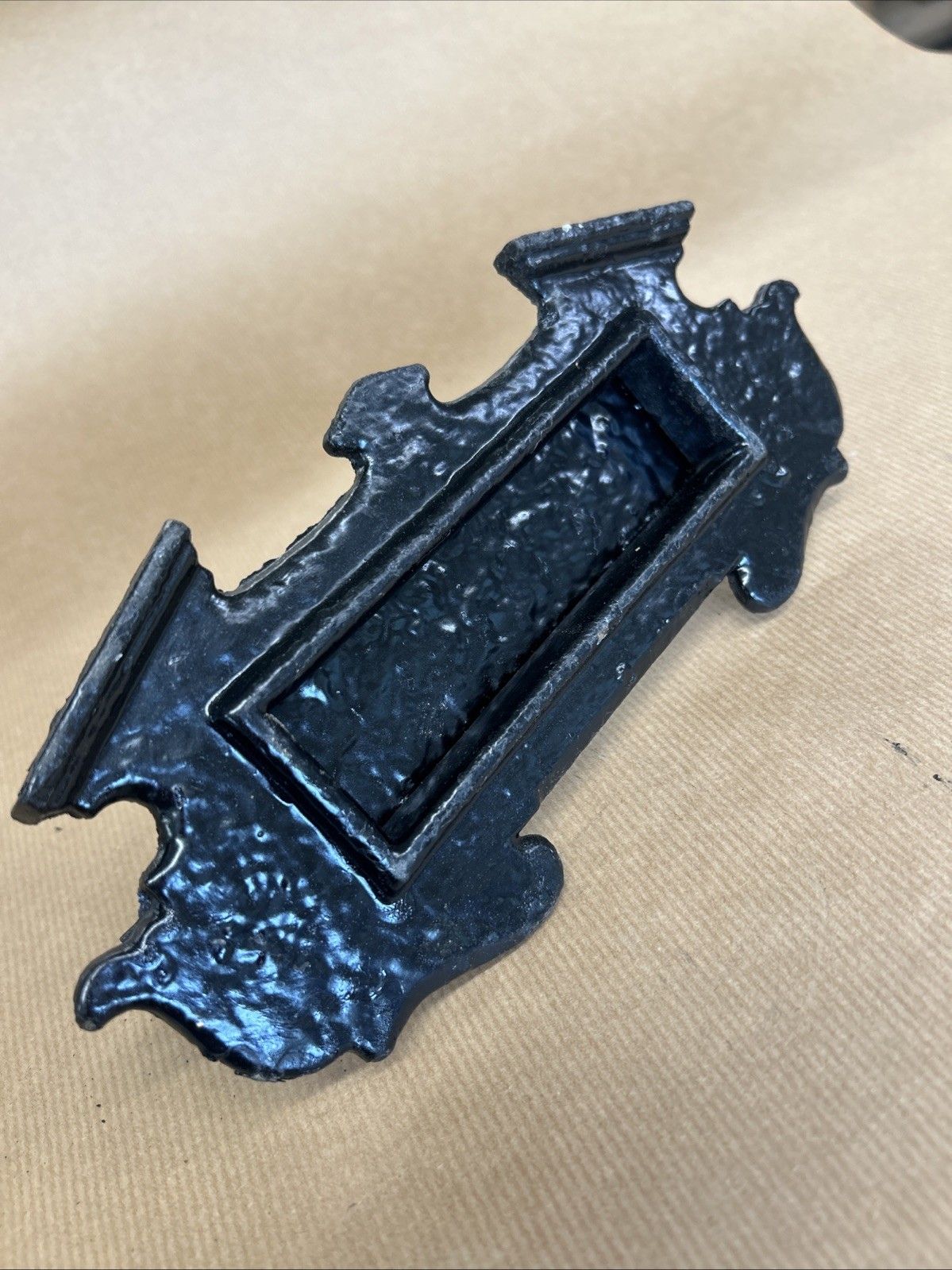 Old Antique Front Door Letterbox Period Cast Iron Victorian Metal Reclaimed photo furniture