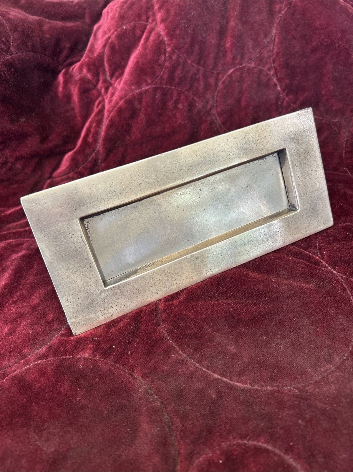 Antique Solid Bronze Front Door Letterbox Knocker Old Victorian Reclaimed Period