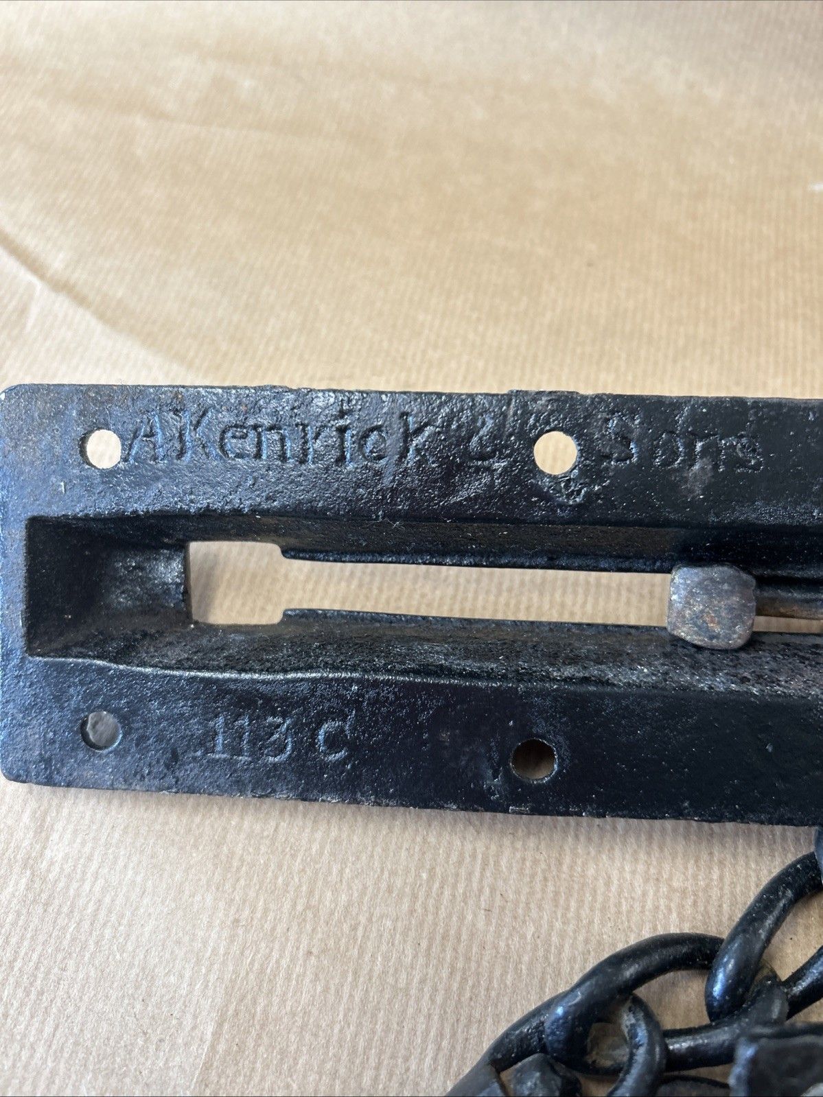 Large Antique Victorian Door Chain Lock Keep Kenrick Cast Iron Period Reclaimed photo buy