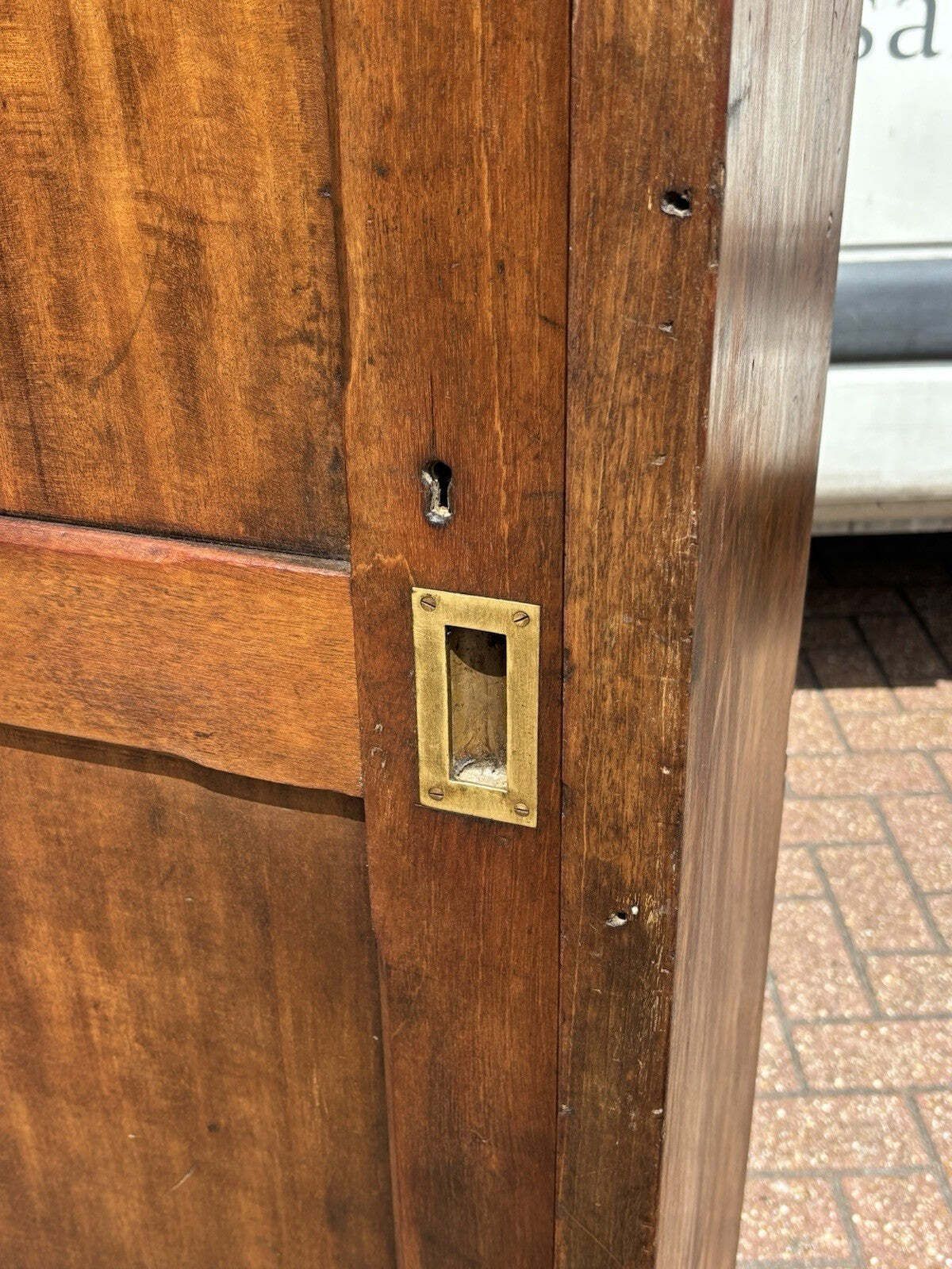 Edwardian Shop Cupboard With Pigeon Holes And Shelving. Sliding Doors. photo vinterior