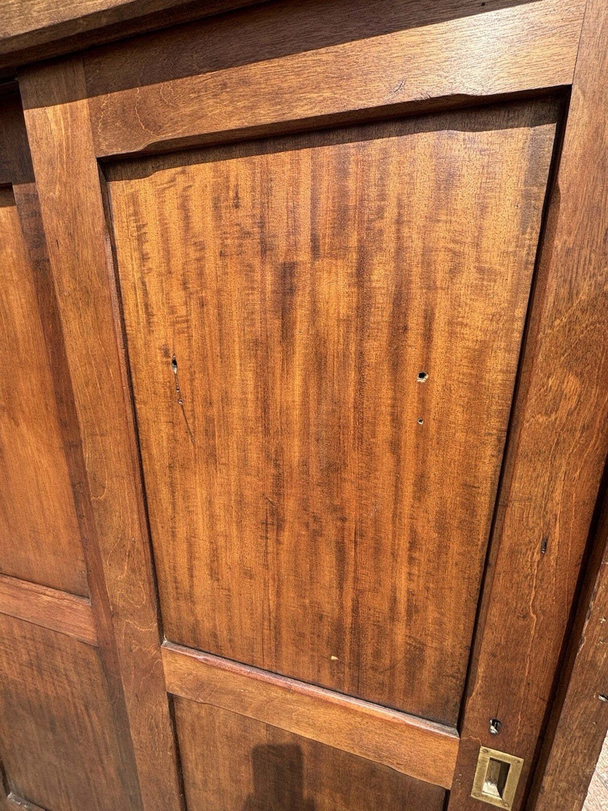 photo for sale Edwardian Shop Cupboard With Pigeon Holes And Shelving. Sliding Doors.