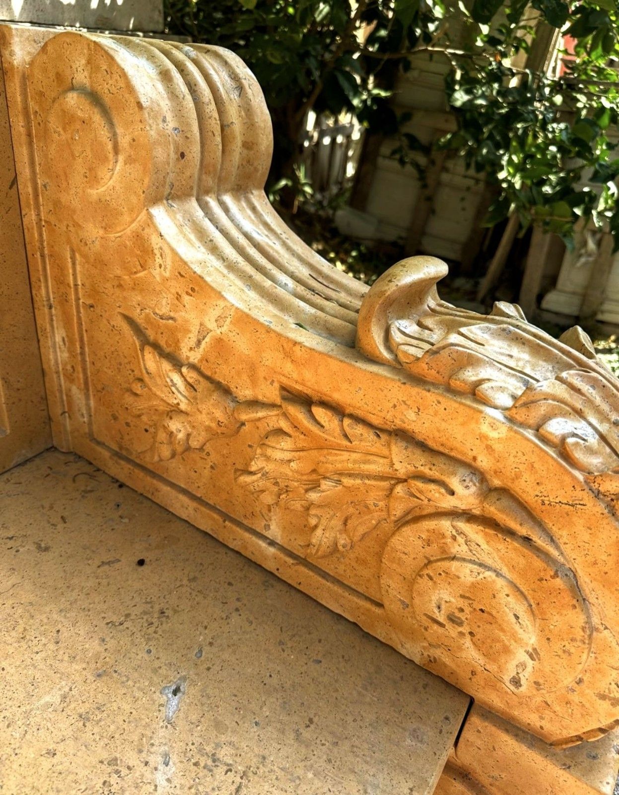 Extraordinary Italian Vienna Marble Finely Carved Bench  Delivery Available 0117. photo furniture