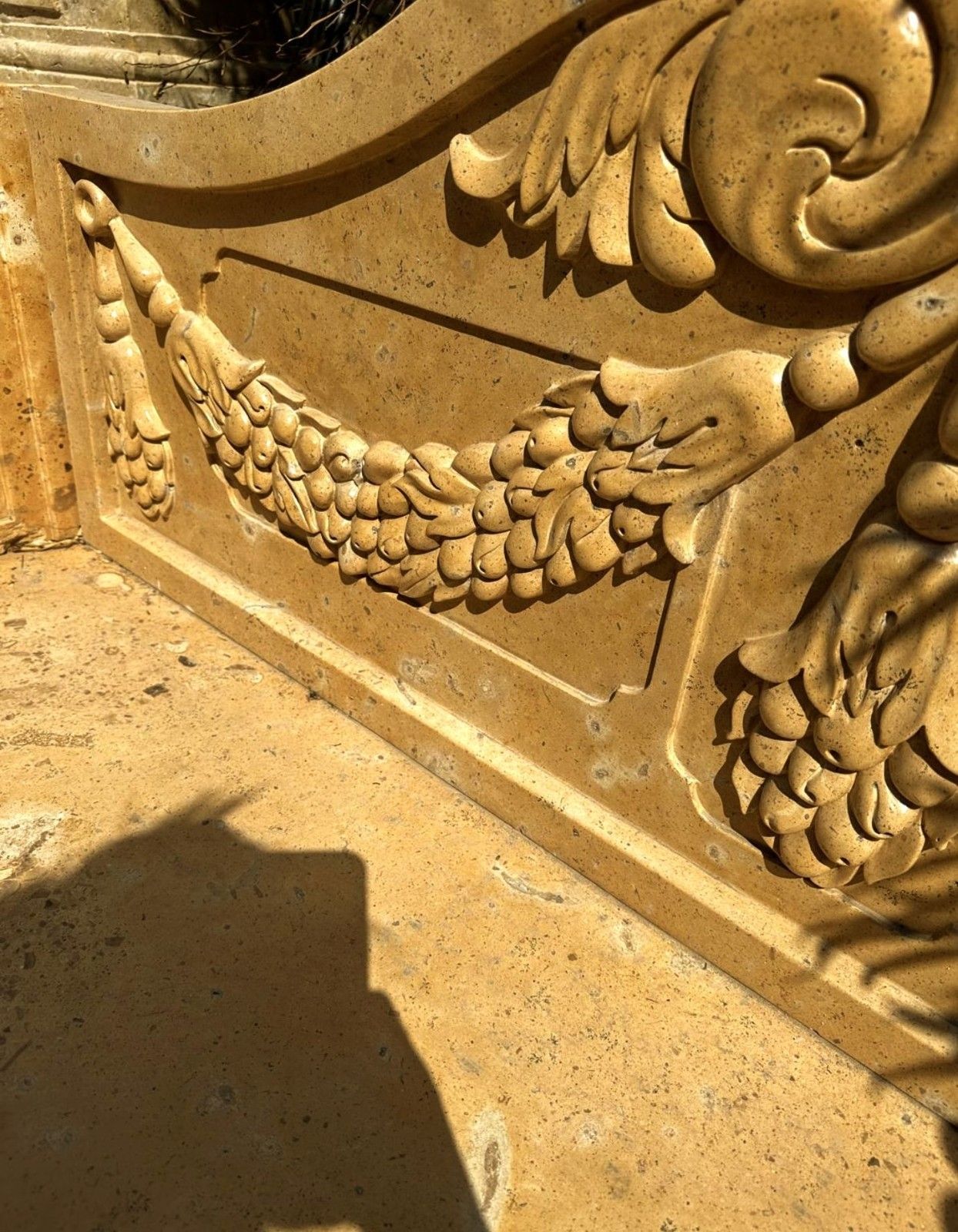 Extraordinary Italian Vienna Marble Finely Carved Bench  Delivery Available 0117. photo for sale