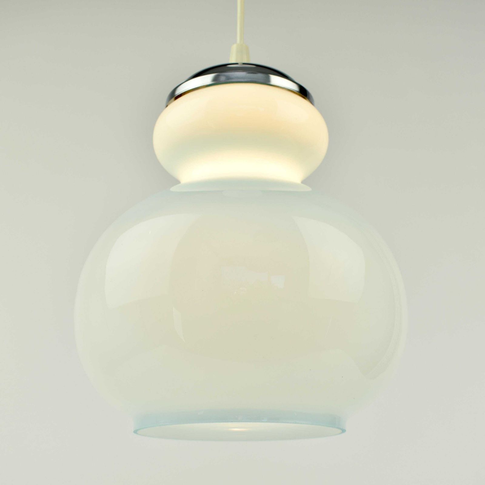 French Mid Century Pendant Light By Blue Vintage Ceiling Lamp | Italian Murano Pastel Vistosi 1950s 1960s Fifties photo vintage