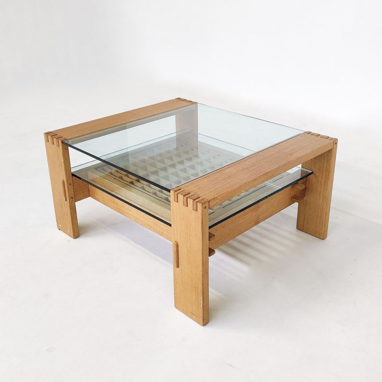 Mid Century Modern Coffee Table By Rivadossi, Wood And Glass, Italy photo furniture