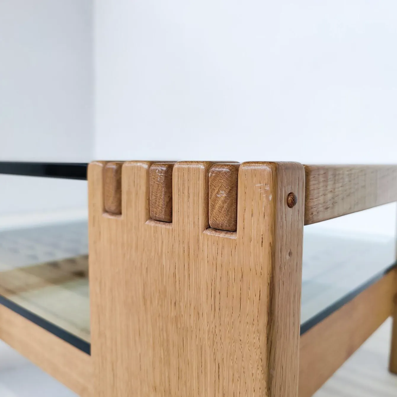 Mid Century Modern Coffee Table By Rivadossi, Wood And Glass, Italy photo for sale