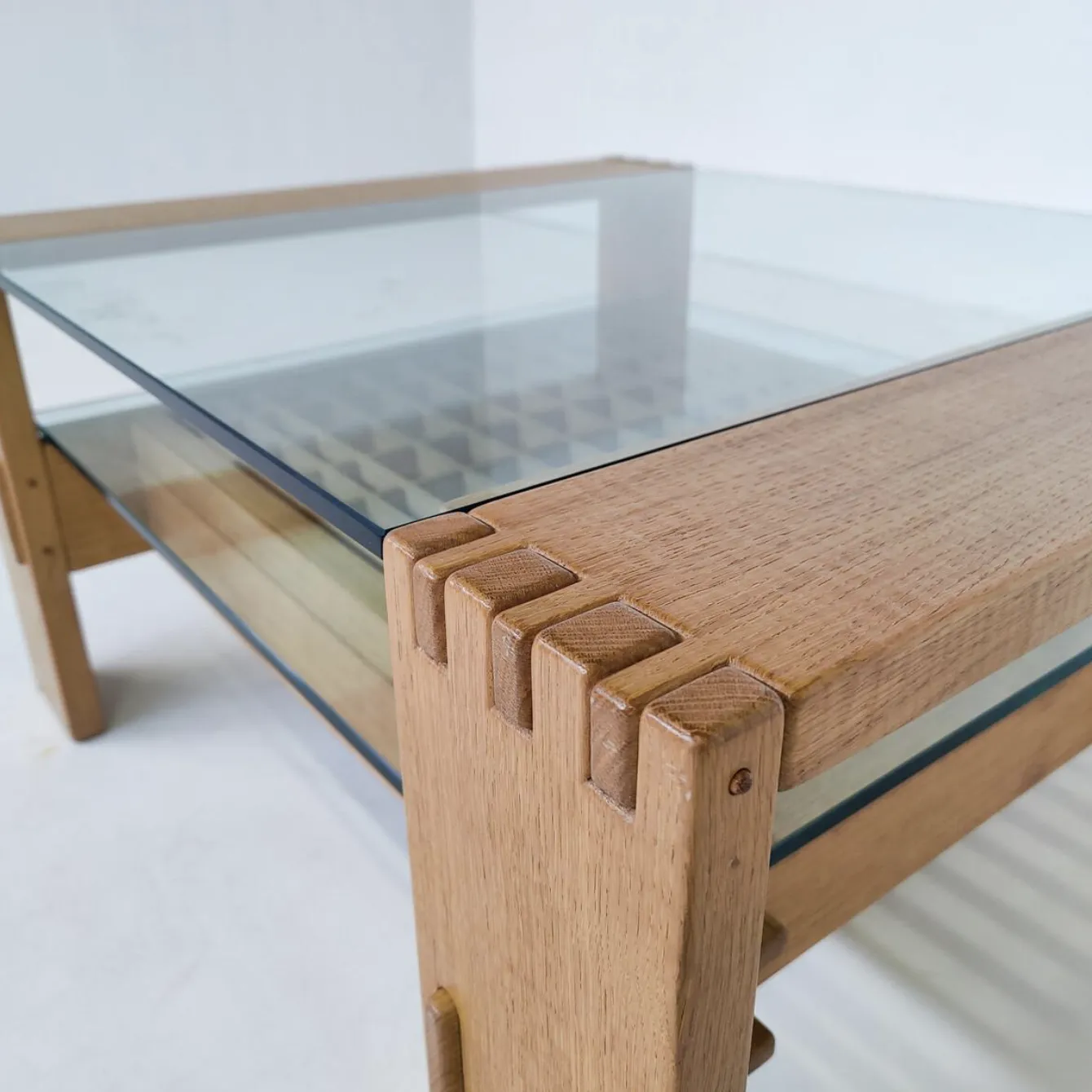 Mid Century Modern Coffee Table By Rivadossi, Wood And Glass, Italy photo vinterior