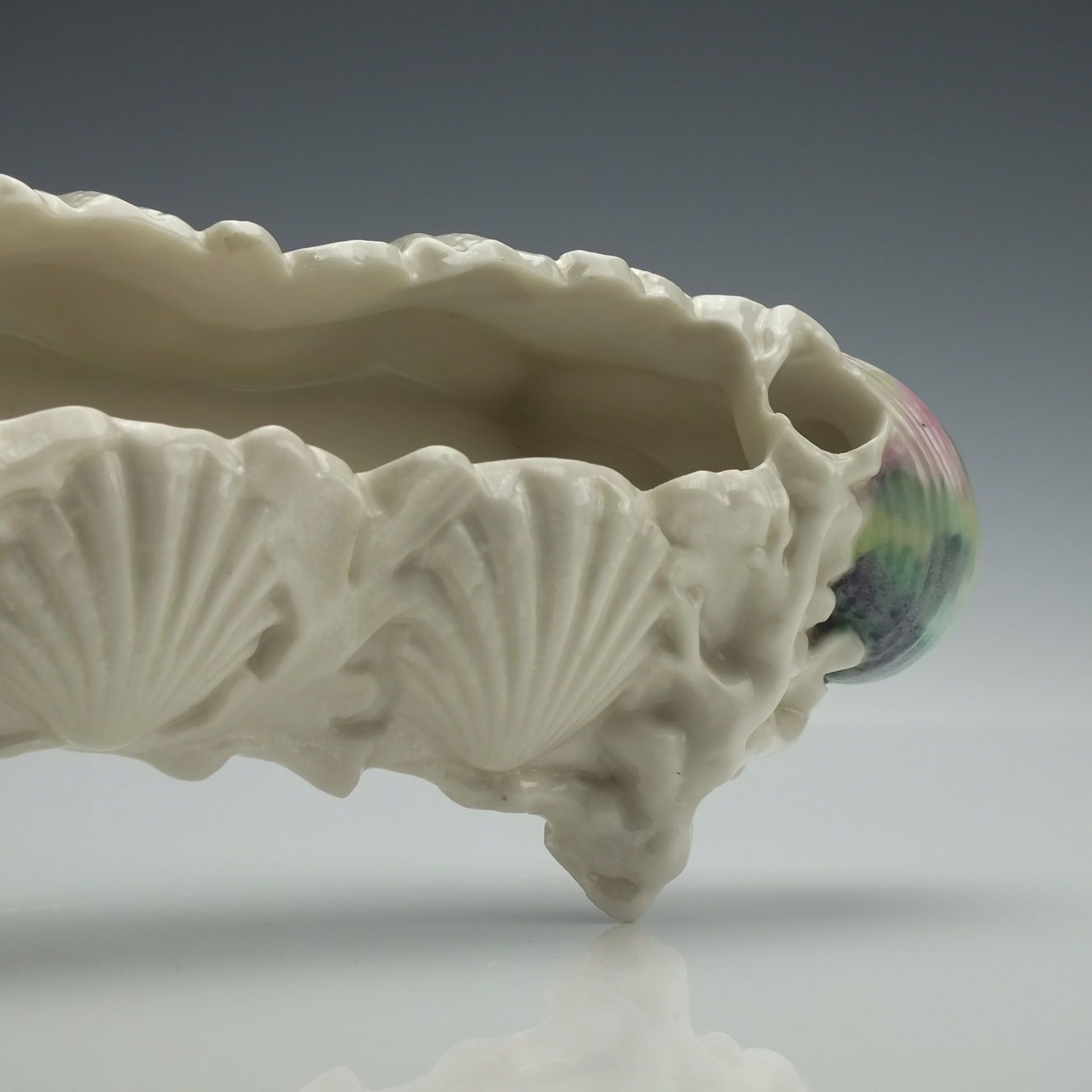 1650.0 Rare Pair Of Royal Worcester Porcelain Fruit Or Stem Vases C1869 photo