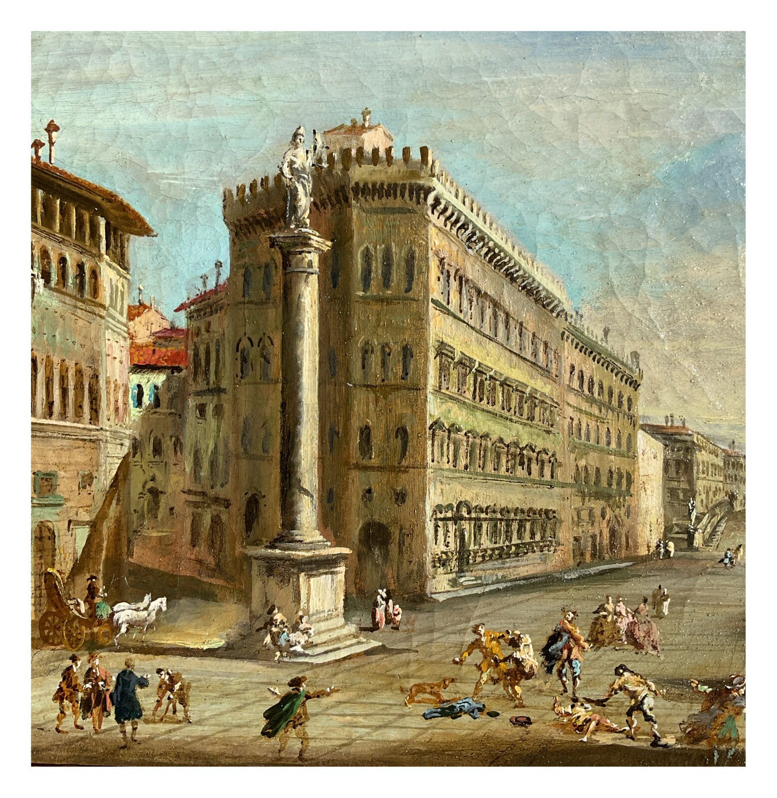 Giuseppe Zocchi (Circle Of), View Of Piazza Santa Trinita In Florence – 18th Century photo 4744.0