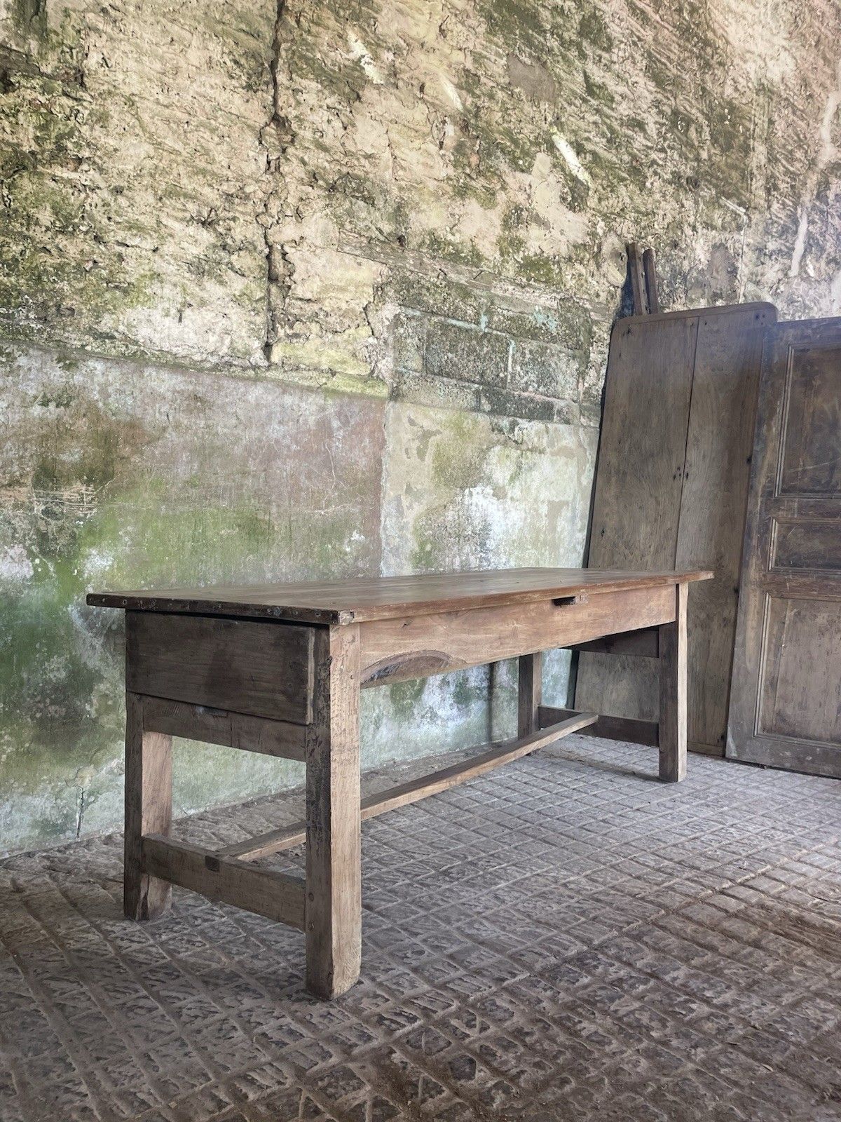 Antique French Farmhouse Rustic Refectory Kitchen Table. photo for sale