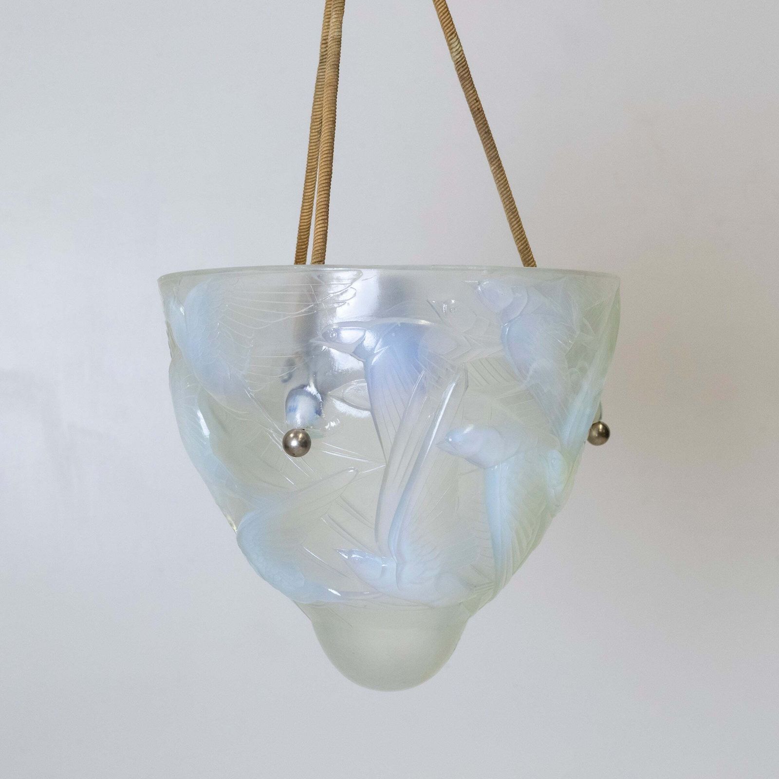 Antique Henri Dieupart Abstract Art Deco Bird Bowl Pendant Light photo Lighting