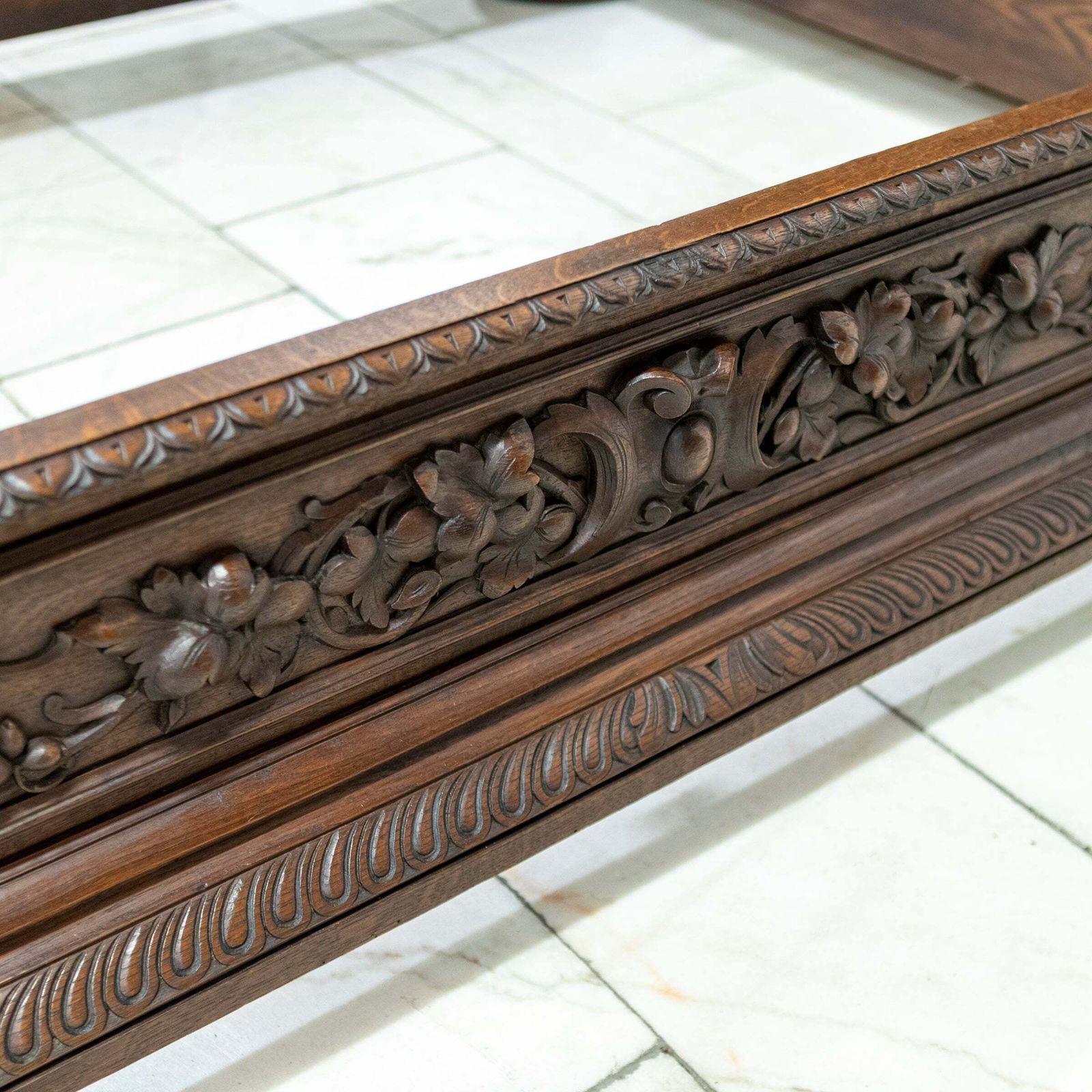 photo buy Antique Heavily Carved Continental Four Posted Bed | European Double