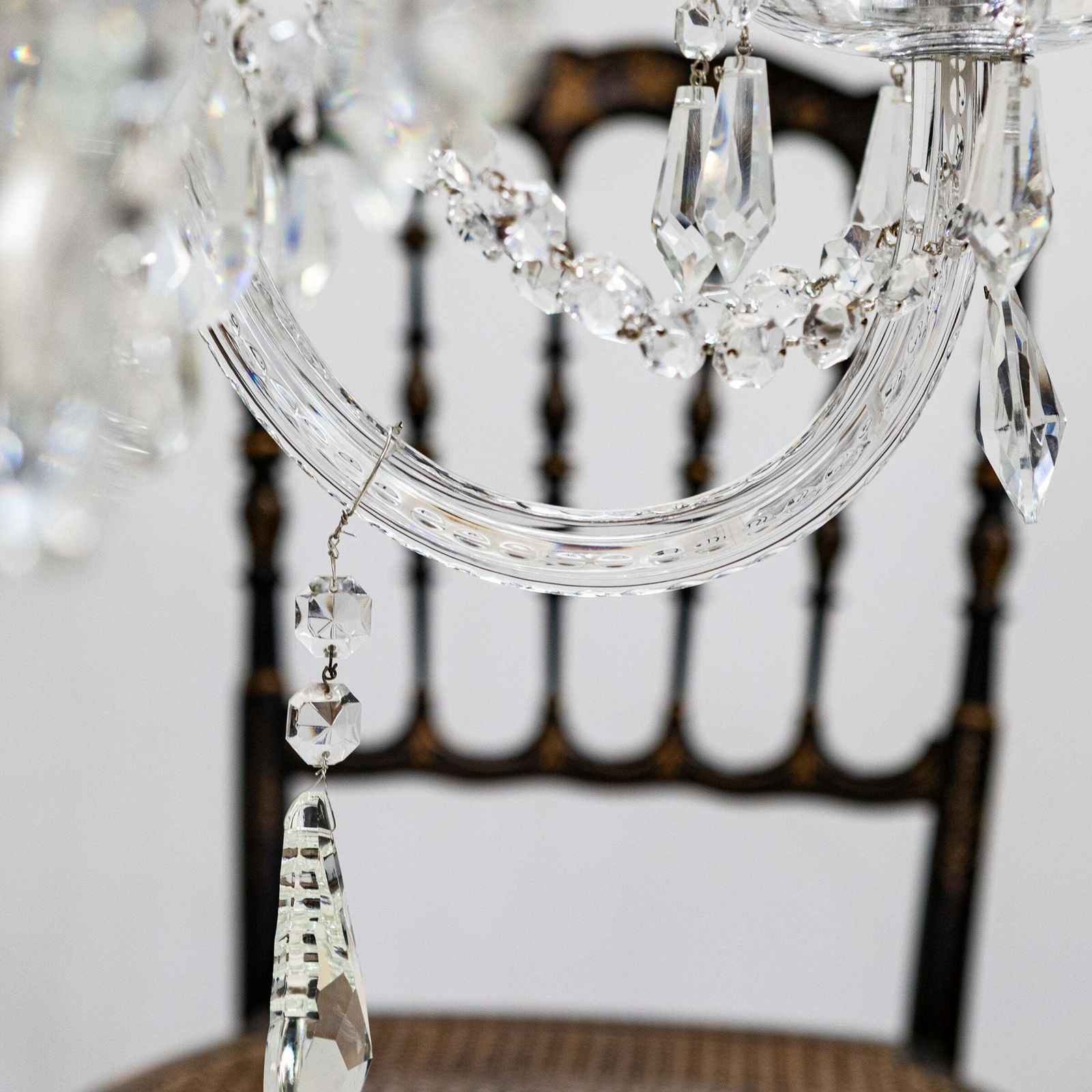 Large Antique Crystal Chandelier From Victoria Palace Theatre | Pair Available photo vintage
