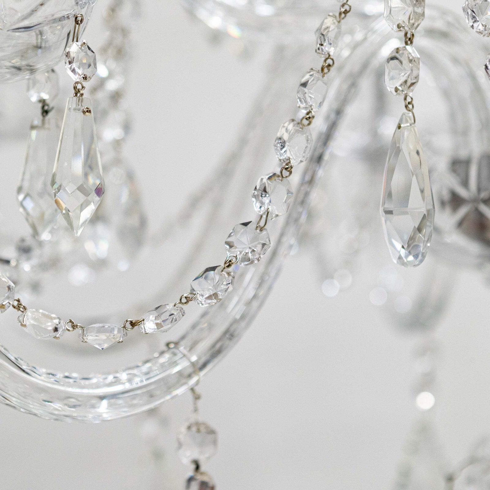 photo furniture Large Antique Crystal Chandelier From Victoria Palace Theatre | Pair Available
