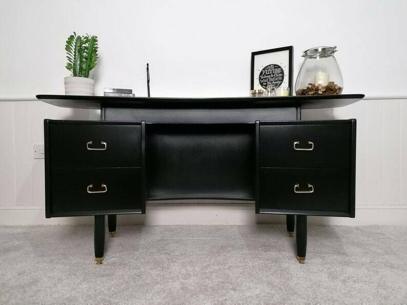 G Plan Dressing Table In Black And Gold photo furniture