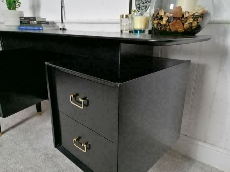 G Plan Dressing Table In Black And Gold photo vintage