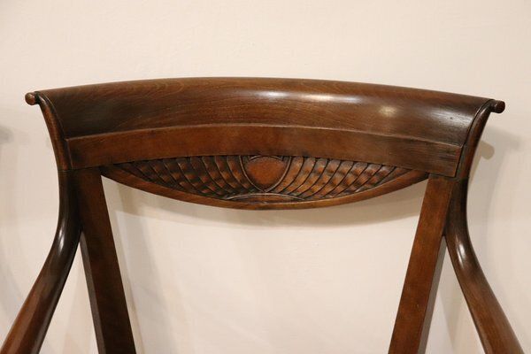 Antique Walnut And Vienna Sraw Armchairs, Set Of 2 photo buy
