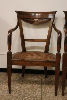 photo for sale Antique Walnut And Vienna Sraw Armchairs, Set Of 2