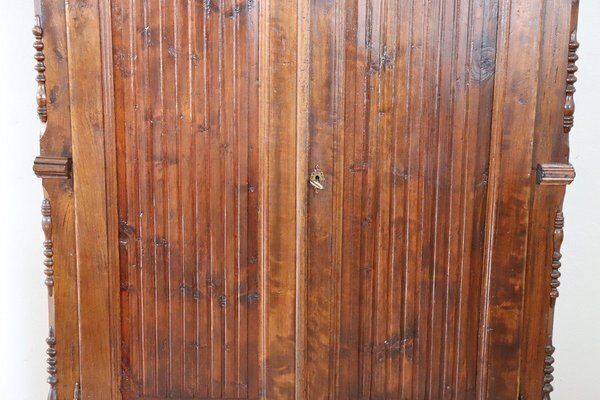 Furniture Antique Wardrobe In Poplar Wood, 1800s photo