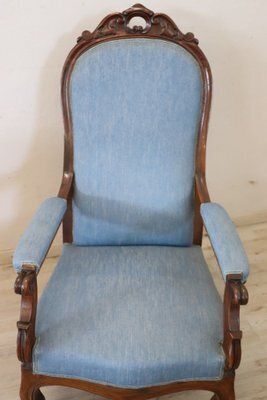 Antique Walnut Armchair, Mid 19th Century photo for sale