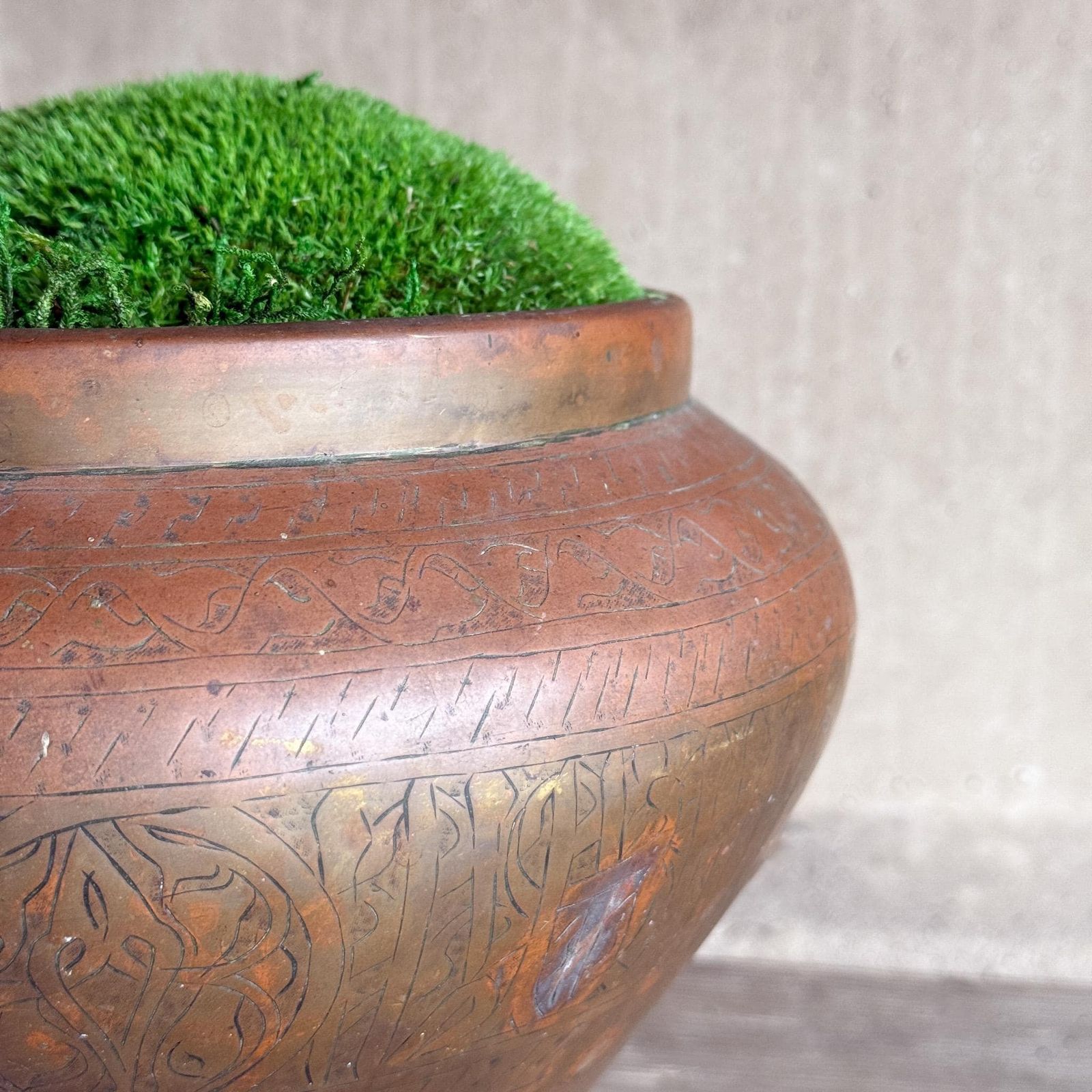 Elafonissi Copper Vessel, 18th Century    Preserved Moss photo for sale
