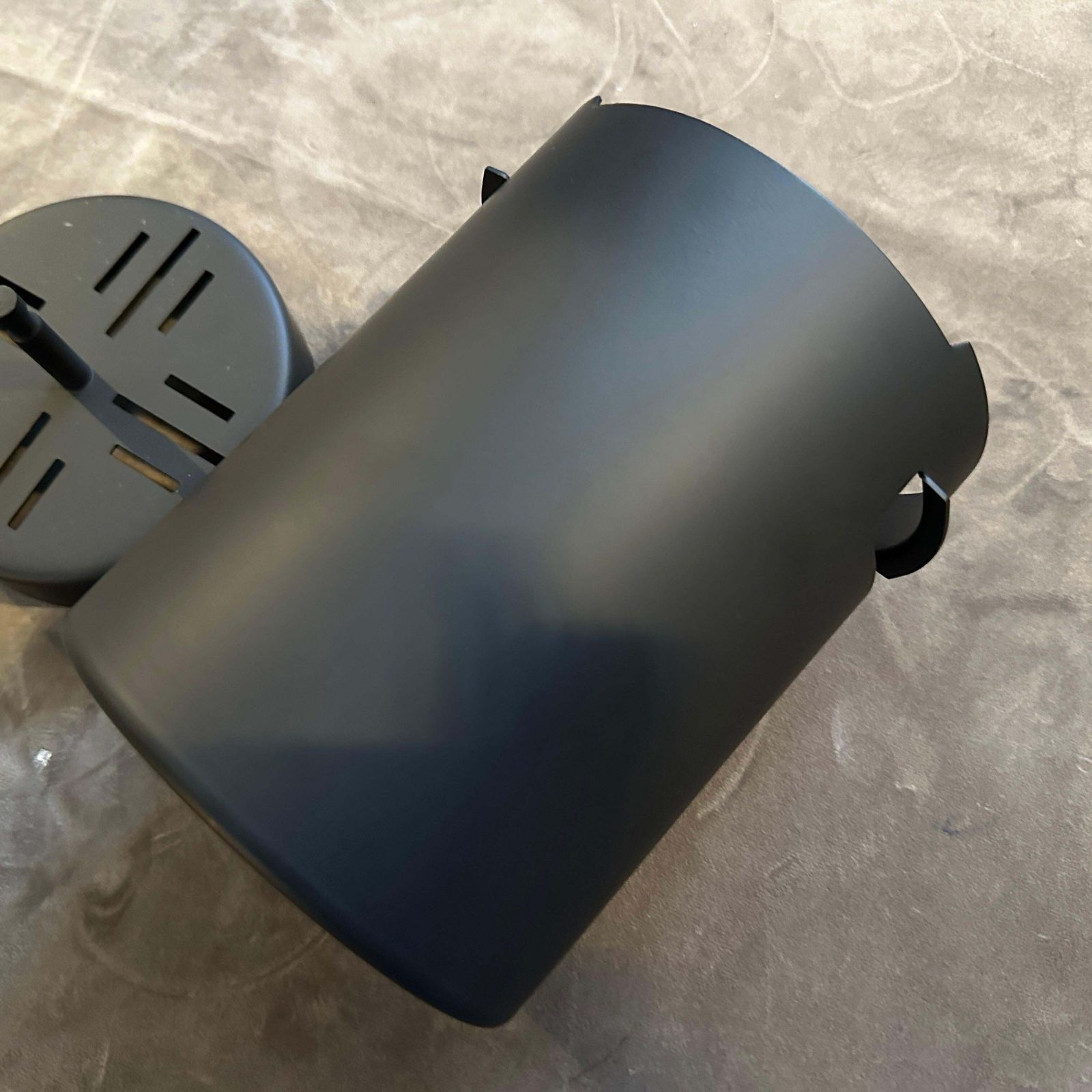 1980s Minimalist Black Steel Ice Bucket By Gio Ponti For Fratelli Calderoni photo buy