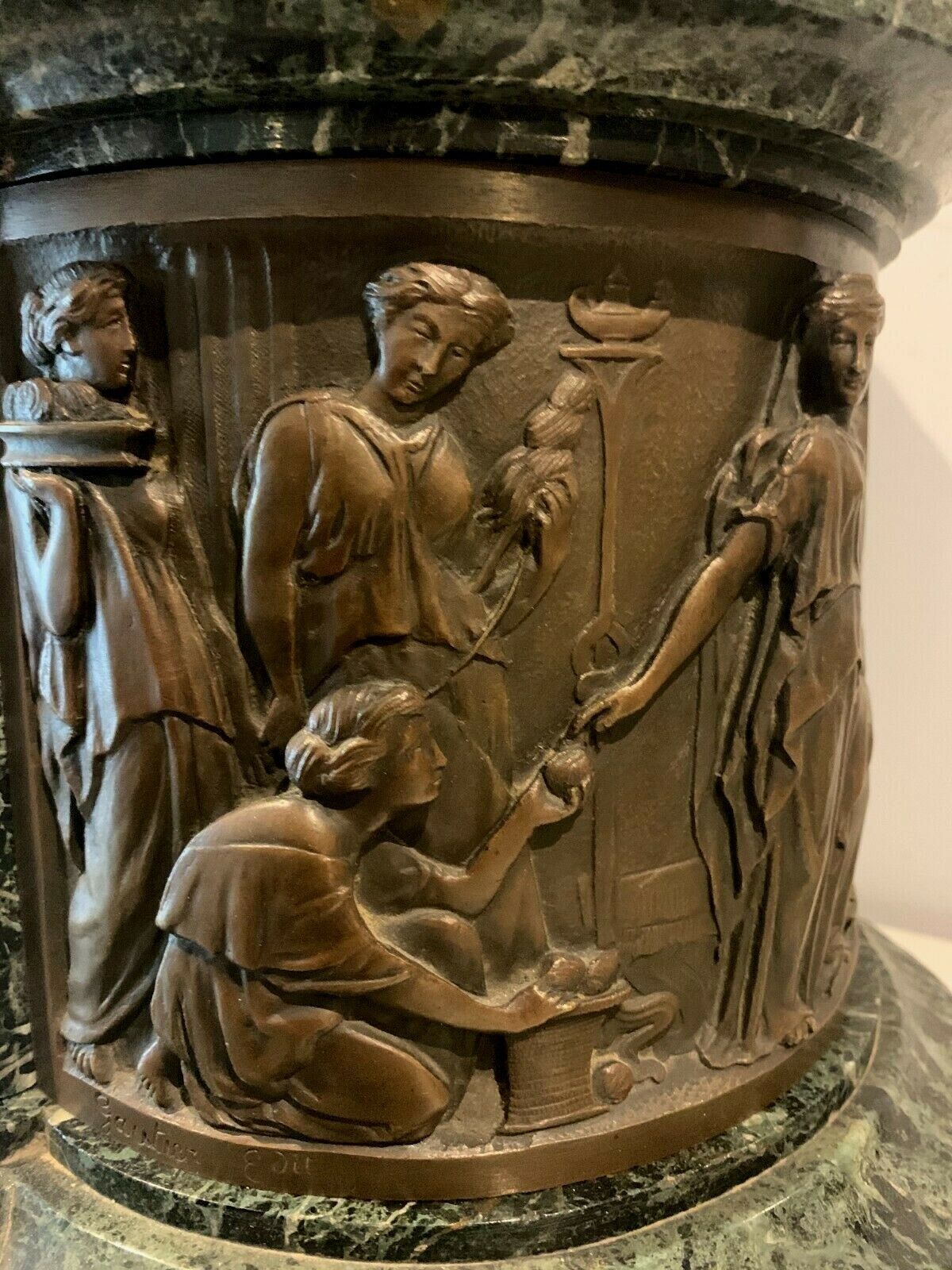 Imposante Pendule En Bronze Et Marbre J Feuchere éditeur Gauthier XIX Siècle photo Home Decor