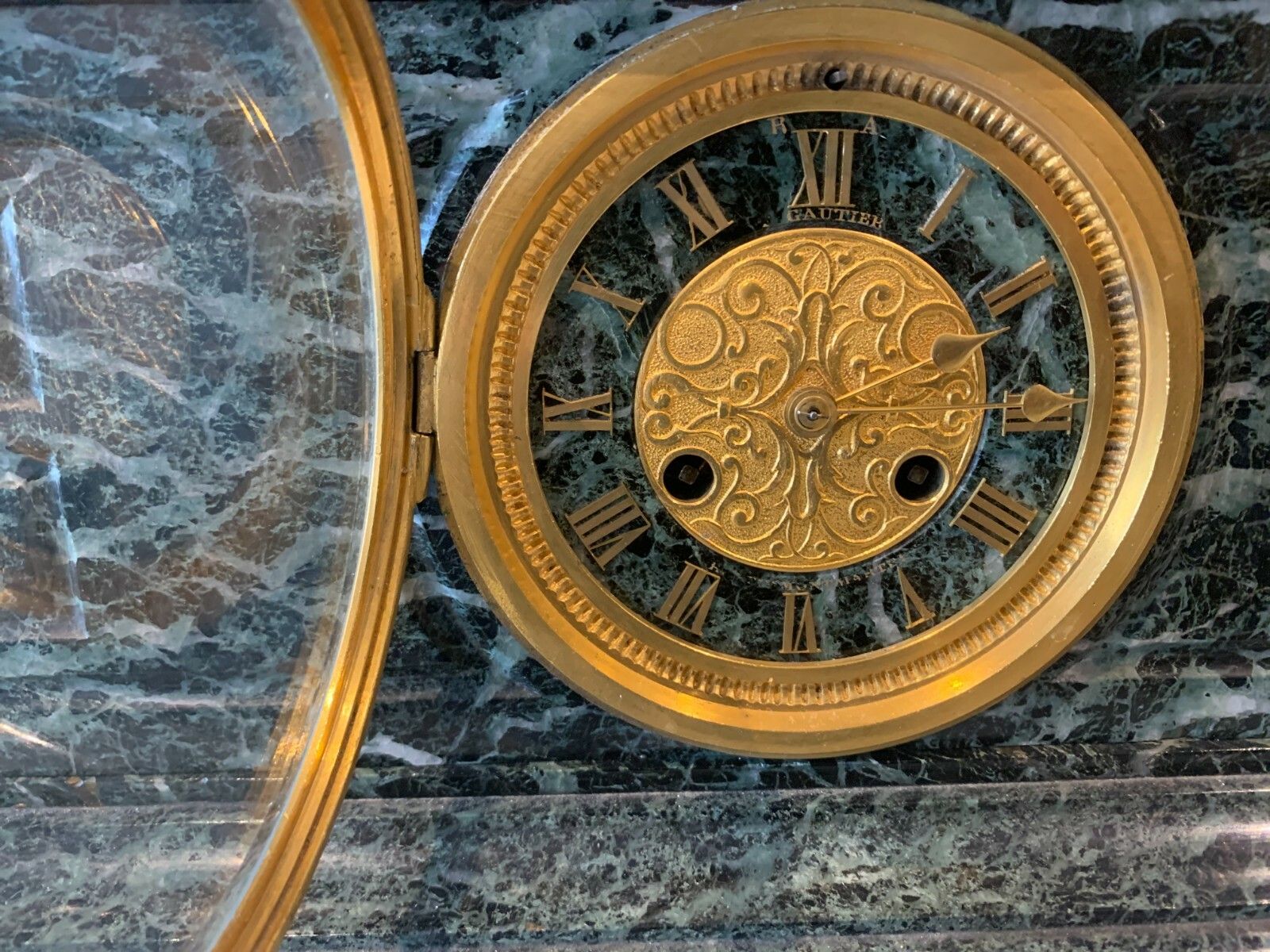 photo for sale Imposante Pendule En Bronze Et Marbre J Feuchere éditeur Gauthier XIX Siècle