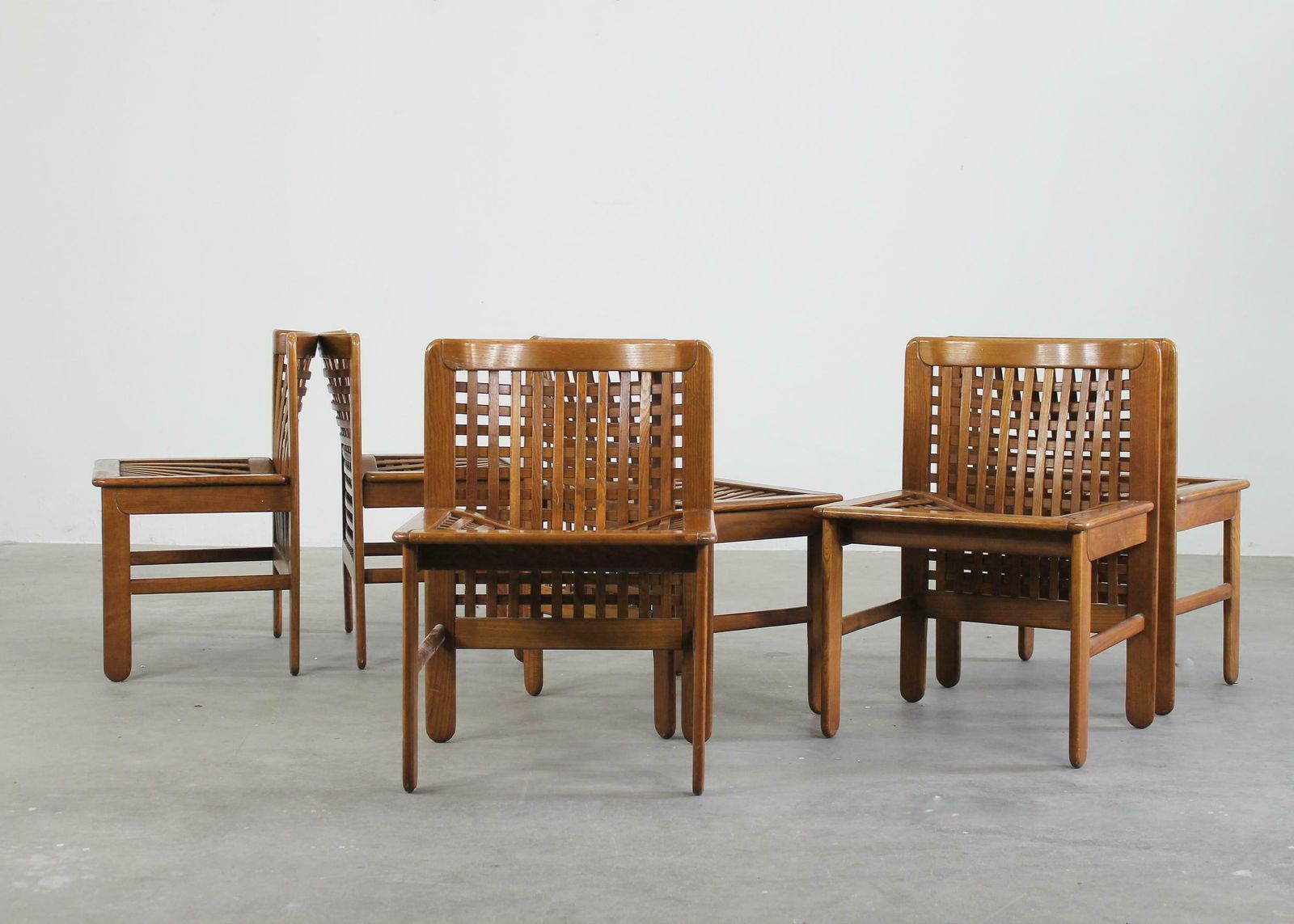 Titina Ammannati & Giampiero Vitelli Six Transenna Chairs By Pozzi And Verga 70s photo 10364.0