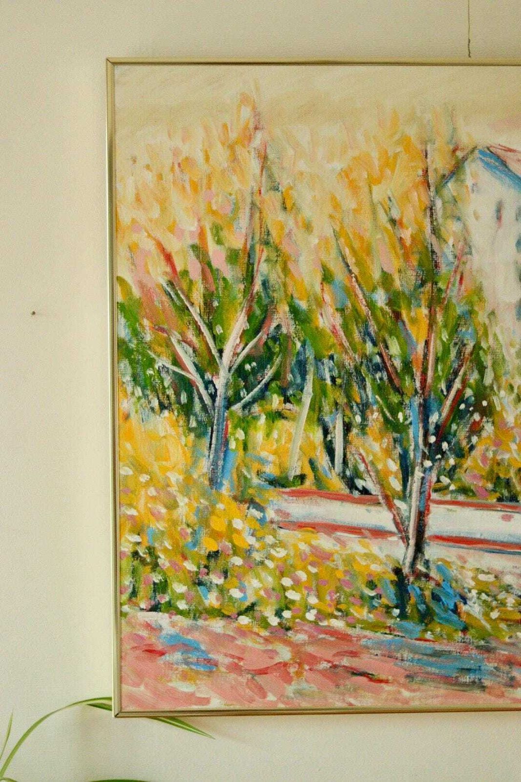 Original Swedish Oil On Canvas "Motif At Polcastro, Campagna Italy" By Gunnar Ingemar Erixon – Vintage & Framed | 66 × 59 Cm / 26 × 23.2 In photo Art