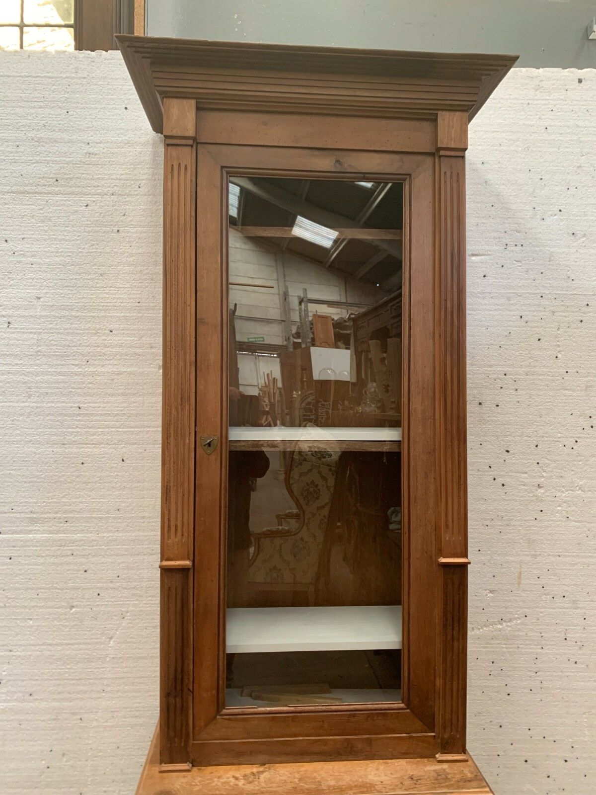 20th Century Solid Walnut Directory Style Two Body Display Case photo for sale