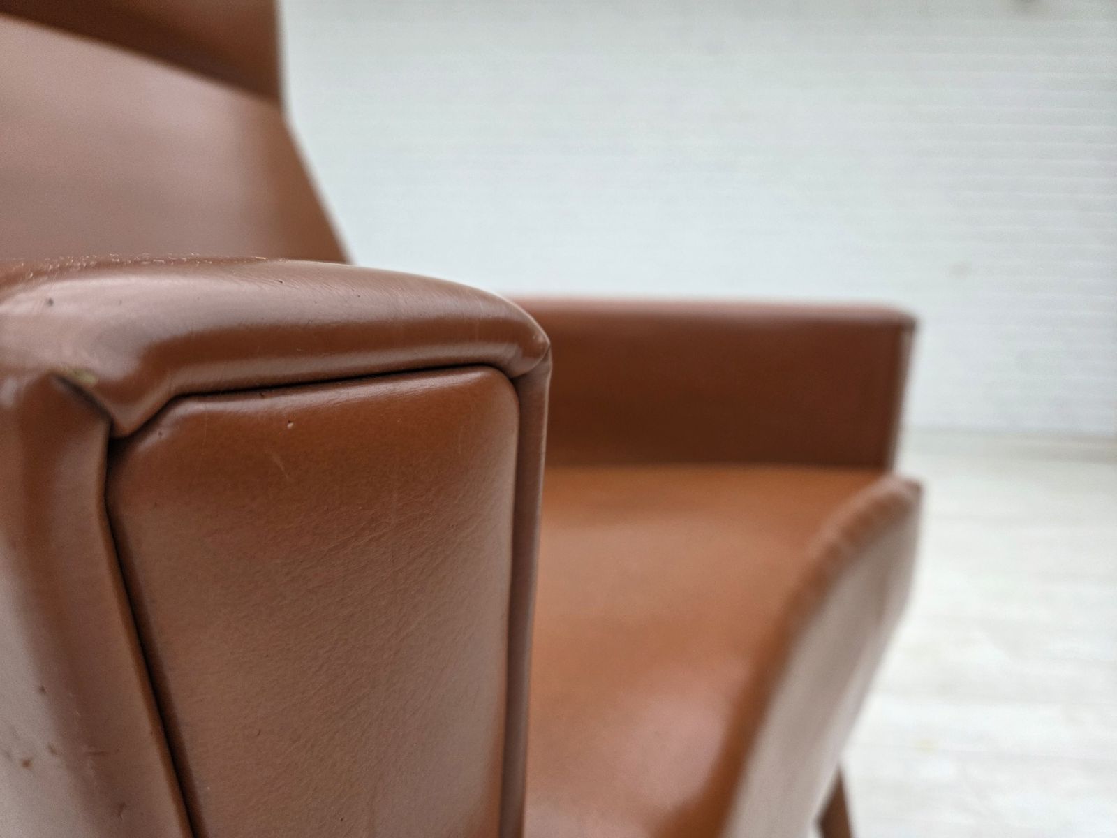 1970s, Danish Highback Armchair By Vejen Polstermøbelfabrik, Original Condition. photo vintage