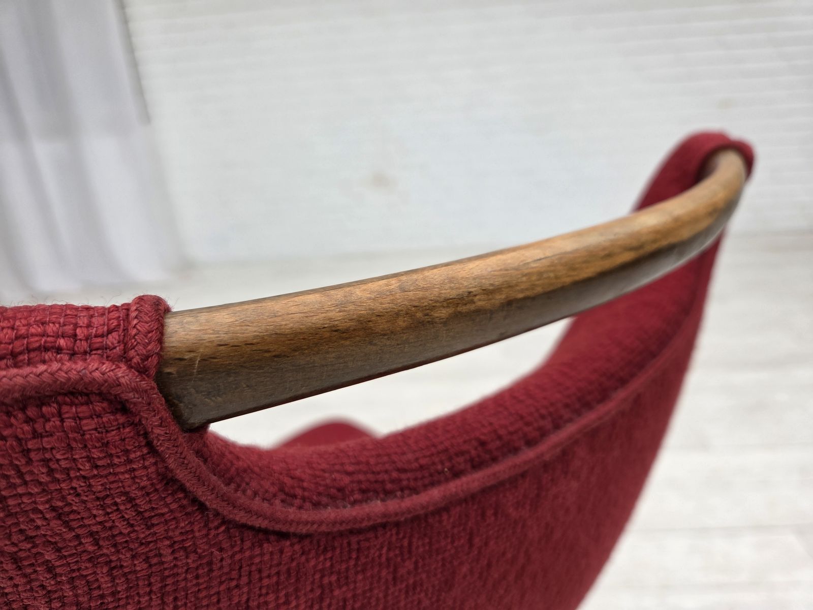 photo for sale Jaren 1960, Set Van 6 Deense Eetkamerstoelen Van Slagelse Møbelværk, Meubelwol, Beukenhout.