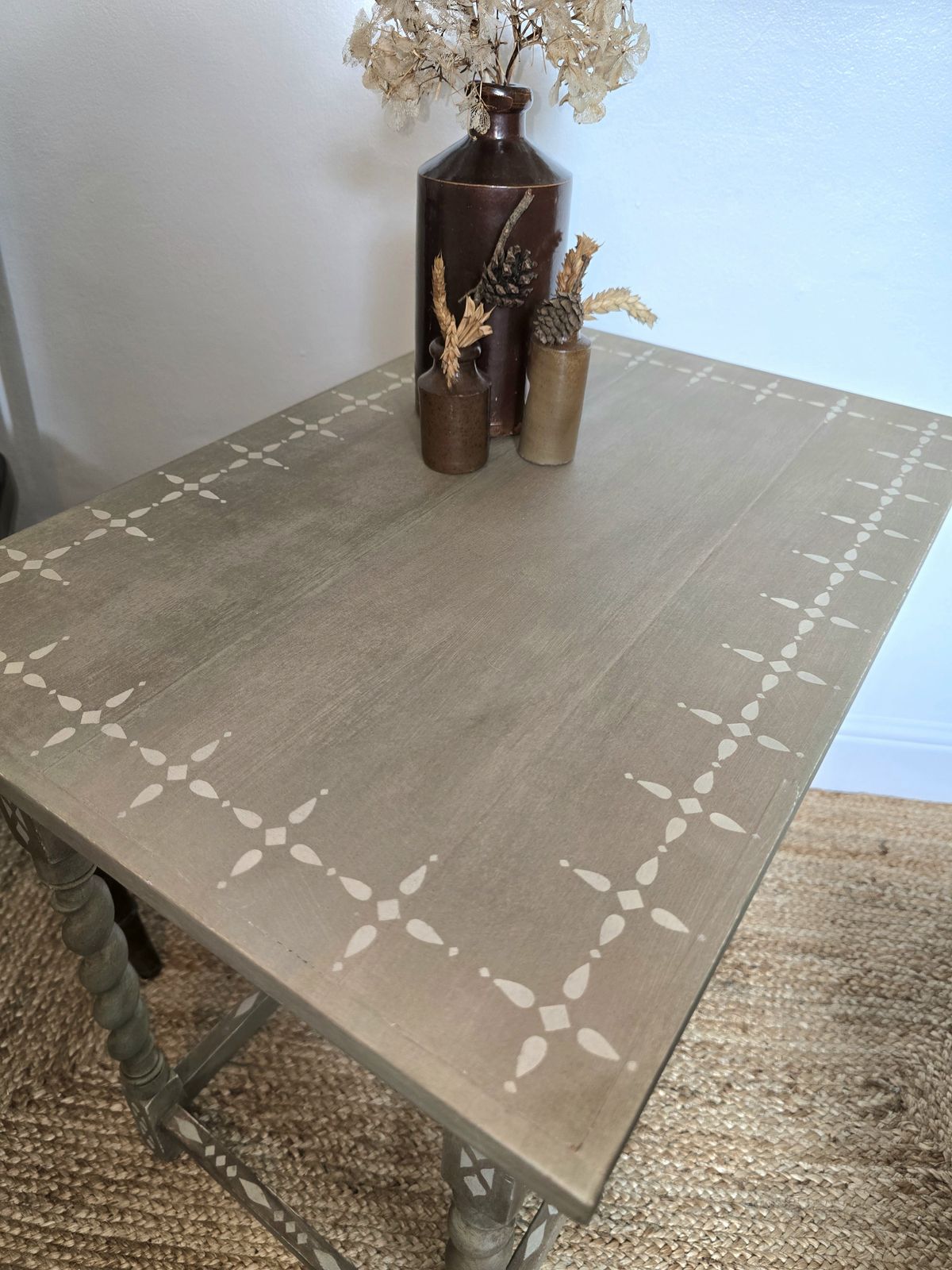 photo for sale Rustic Hand Painted Barley Twist Table