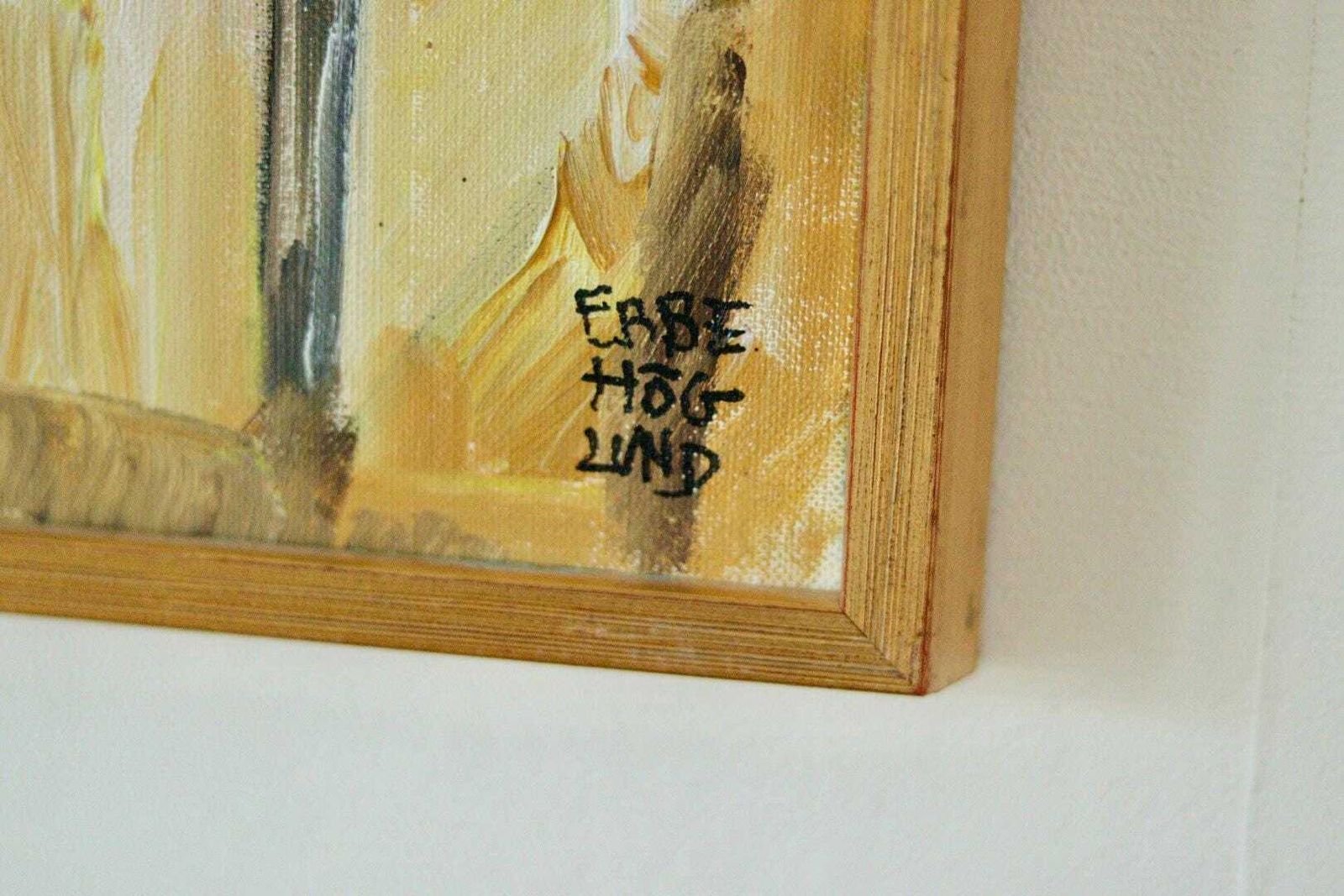 Original Swedish Oil On Canvas – “Woman’s Study” By Ebbe Höglund – Vintage & Framed, 64 X 43 Cm (25.2 X 16.9 In) photo vinterior