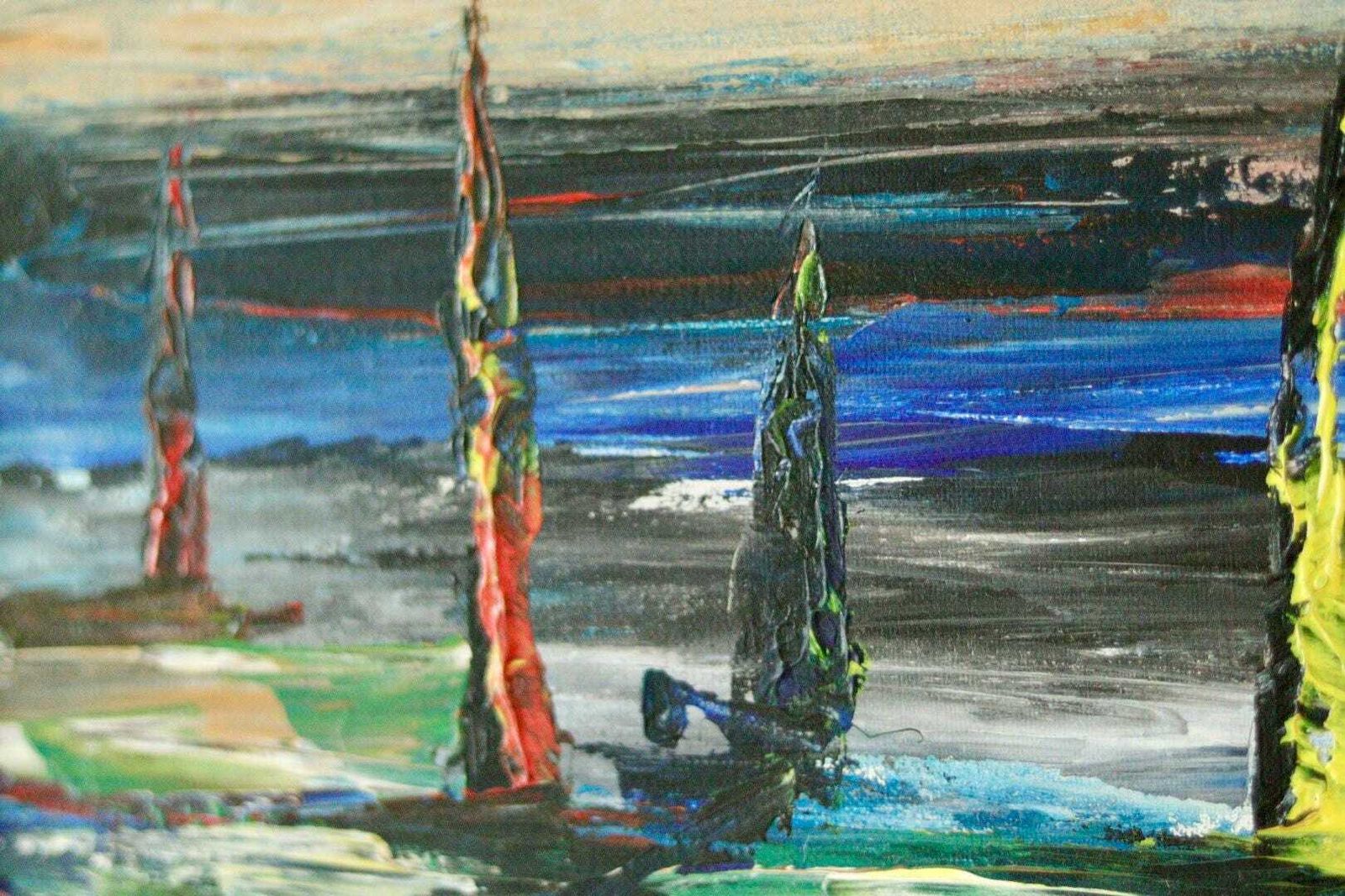 photo furniture Original Mid Century Swedish Oil On Canvas Painting "östersund" By Nils Nilsson – Vintage & Framed | 58 × 49 Cm / 22.8 × 19.3 In