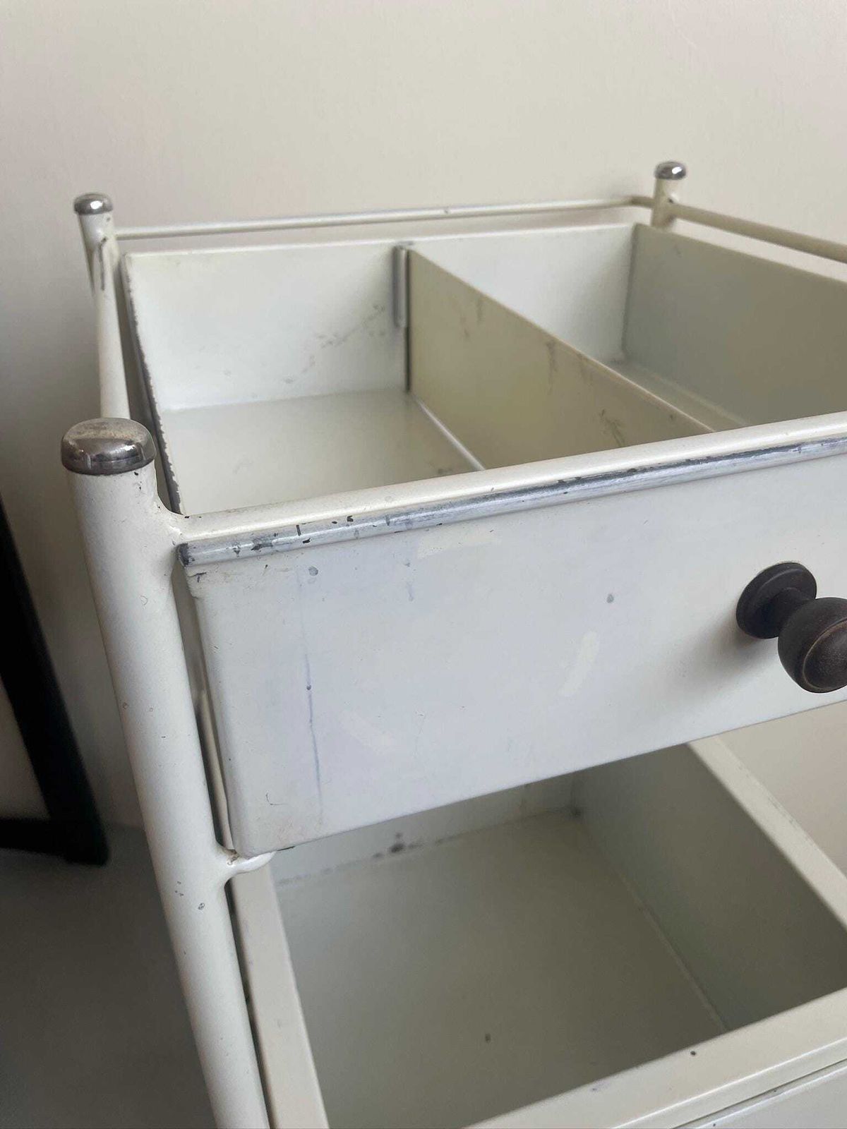 photo for sale Vintage Medical Dental Metal Industrial Storage Cabinet Trolley On Wheels