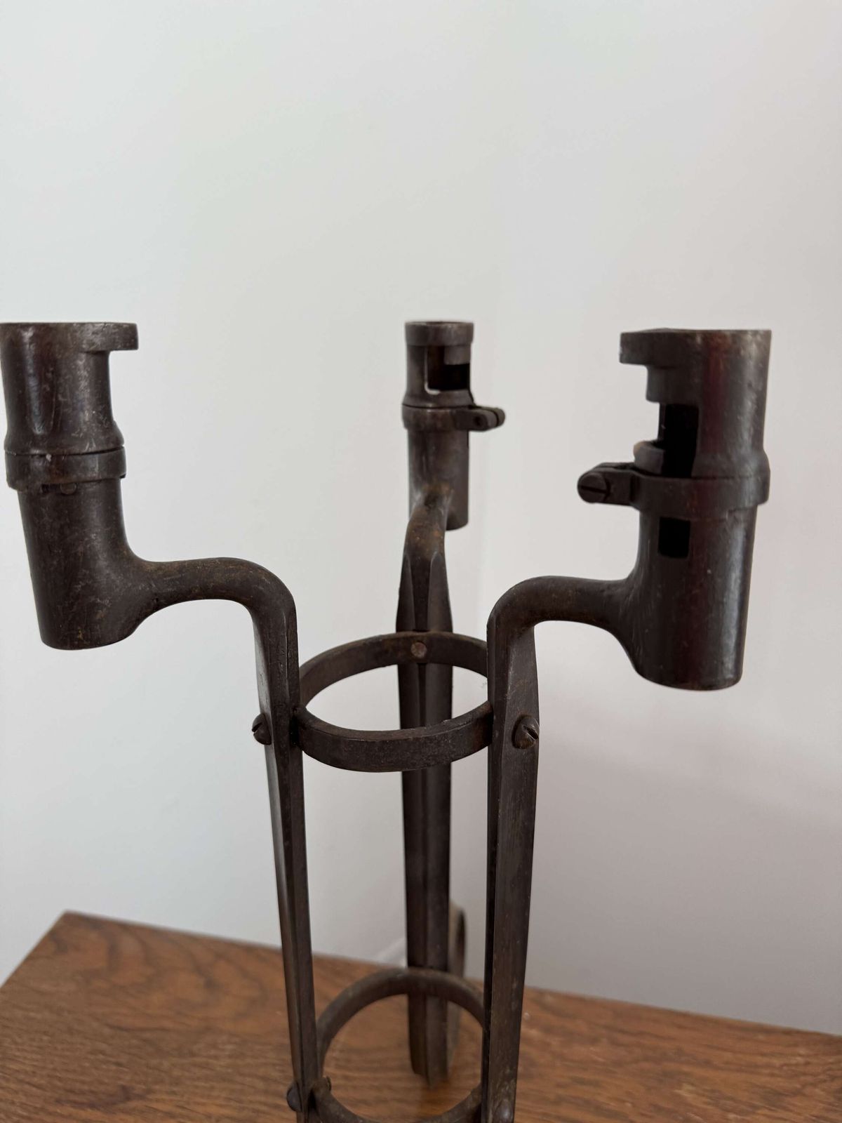Pair Of Trench Art Candlesticks , American Bayonets photo Home Decor