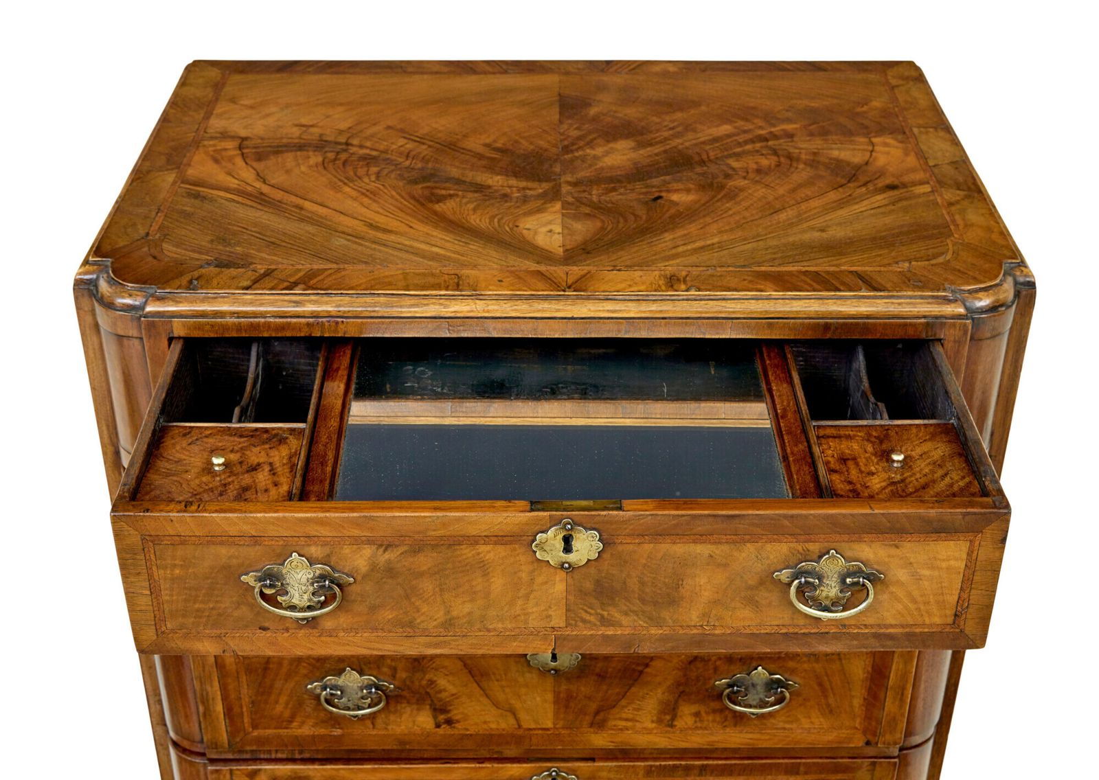 Early 20th Century Walnut Queen Anne Inspired Chest Of Drawers photo 2145.0