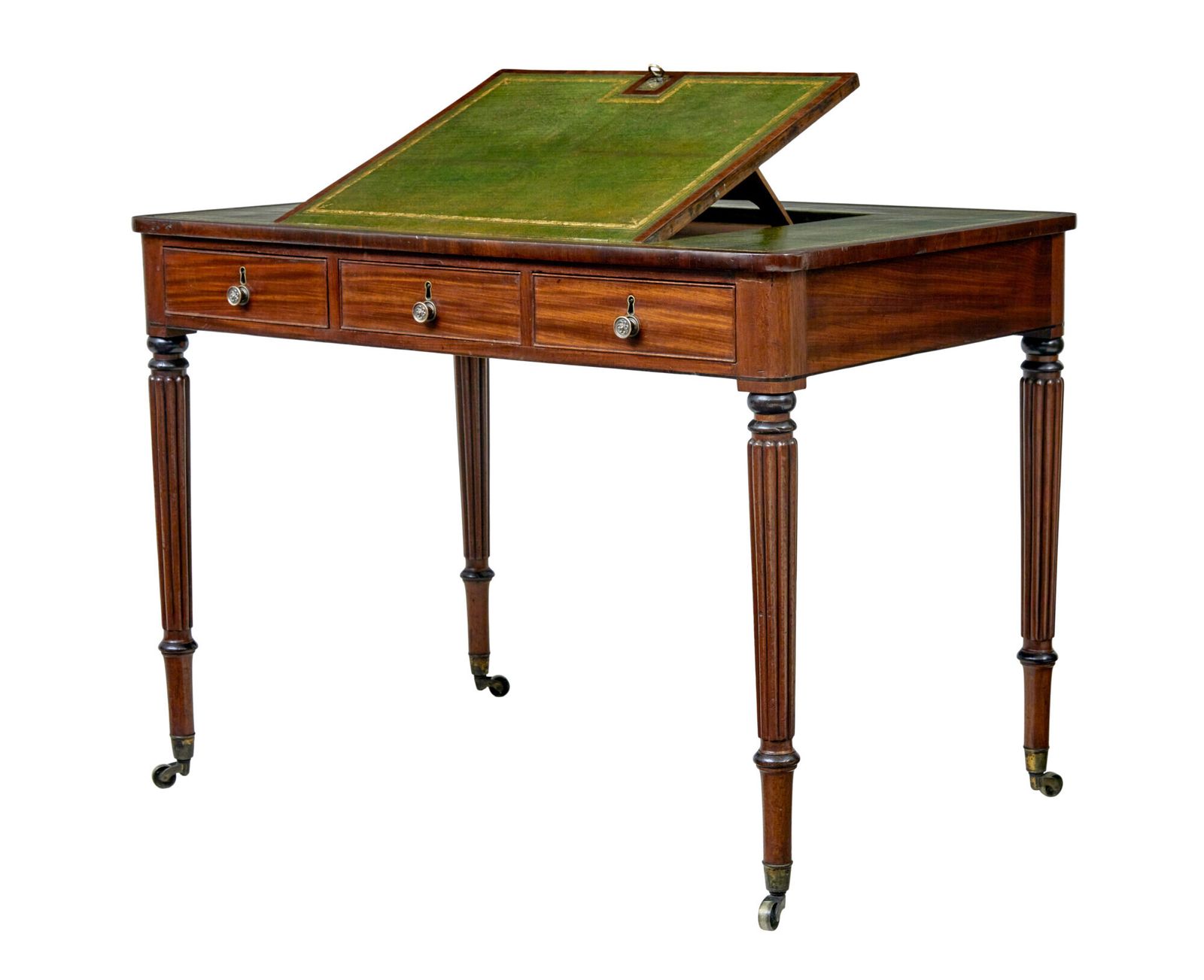 19th Century Late Georgian Mahogany And Leather Architects Desk