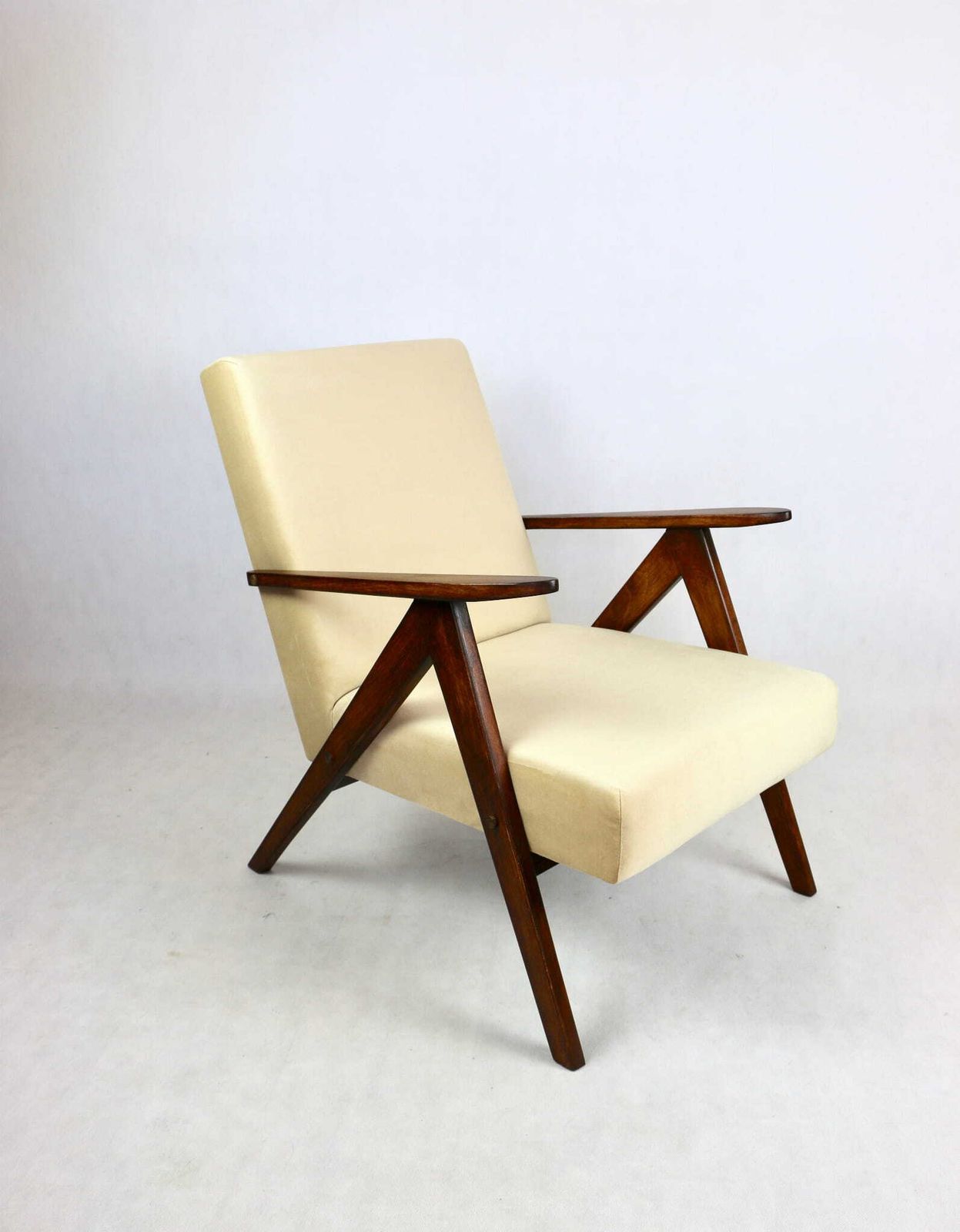 Vintage Armchair B 310 Var Beige Light Brown Velvet   2 Pieces Available