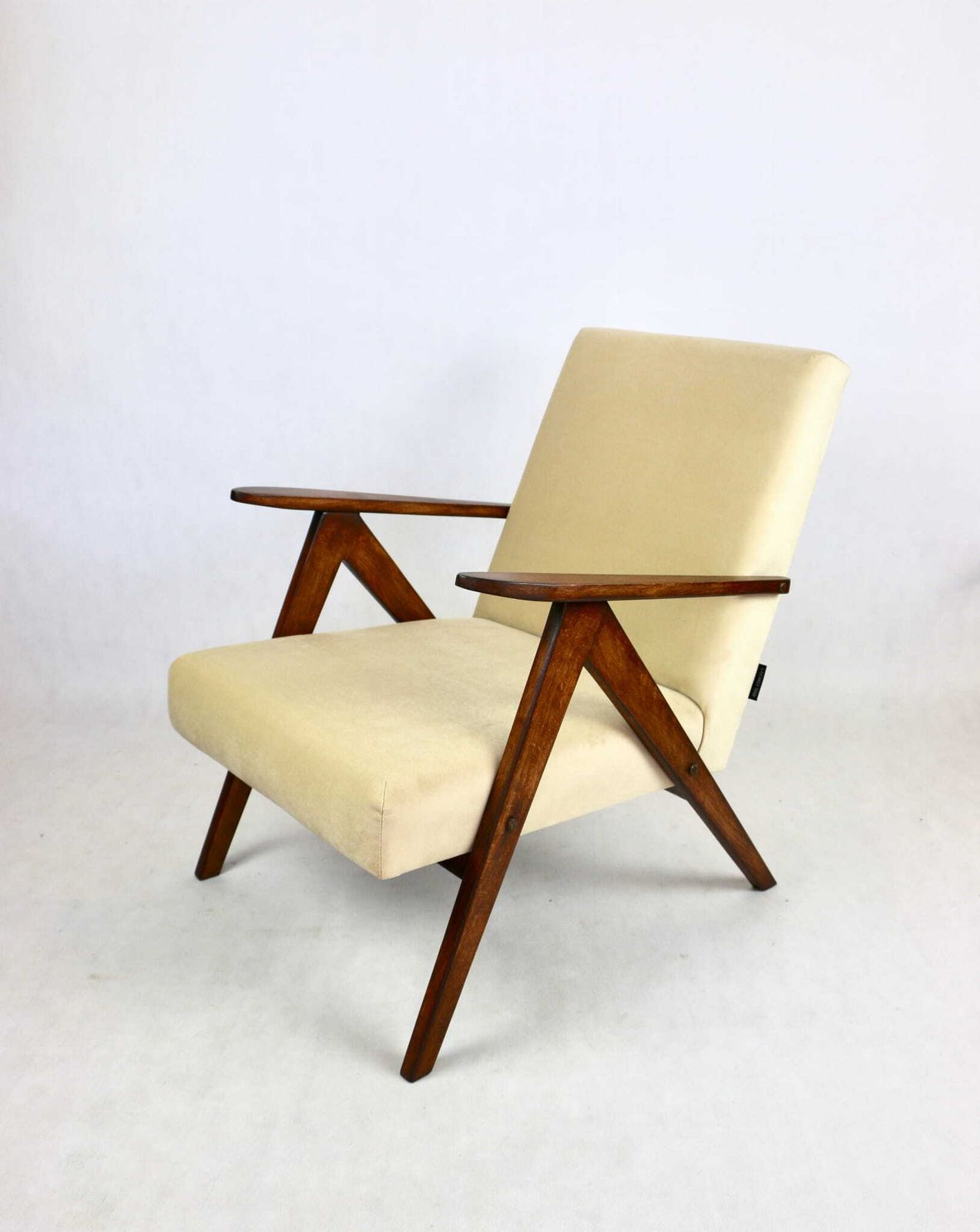 Vintage Armchair B 310 Var Beige Light Brown Velvet   2 Pieces Available photo for sale