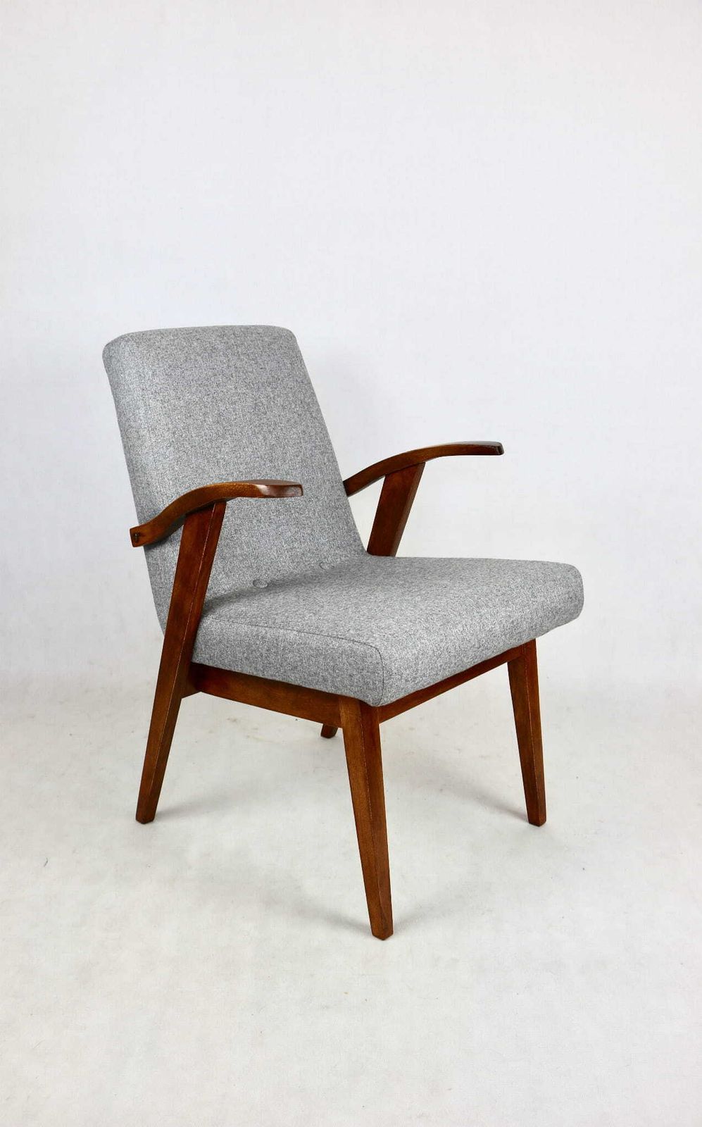 photo for sale Set Of 4 Vintage Armchairs 300 123, Designed By Projekt M. Puchała   Grey Herringbone