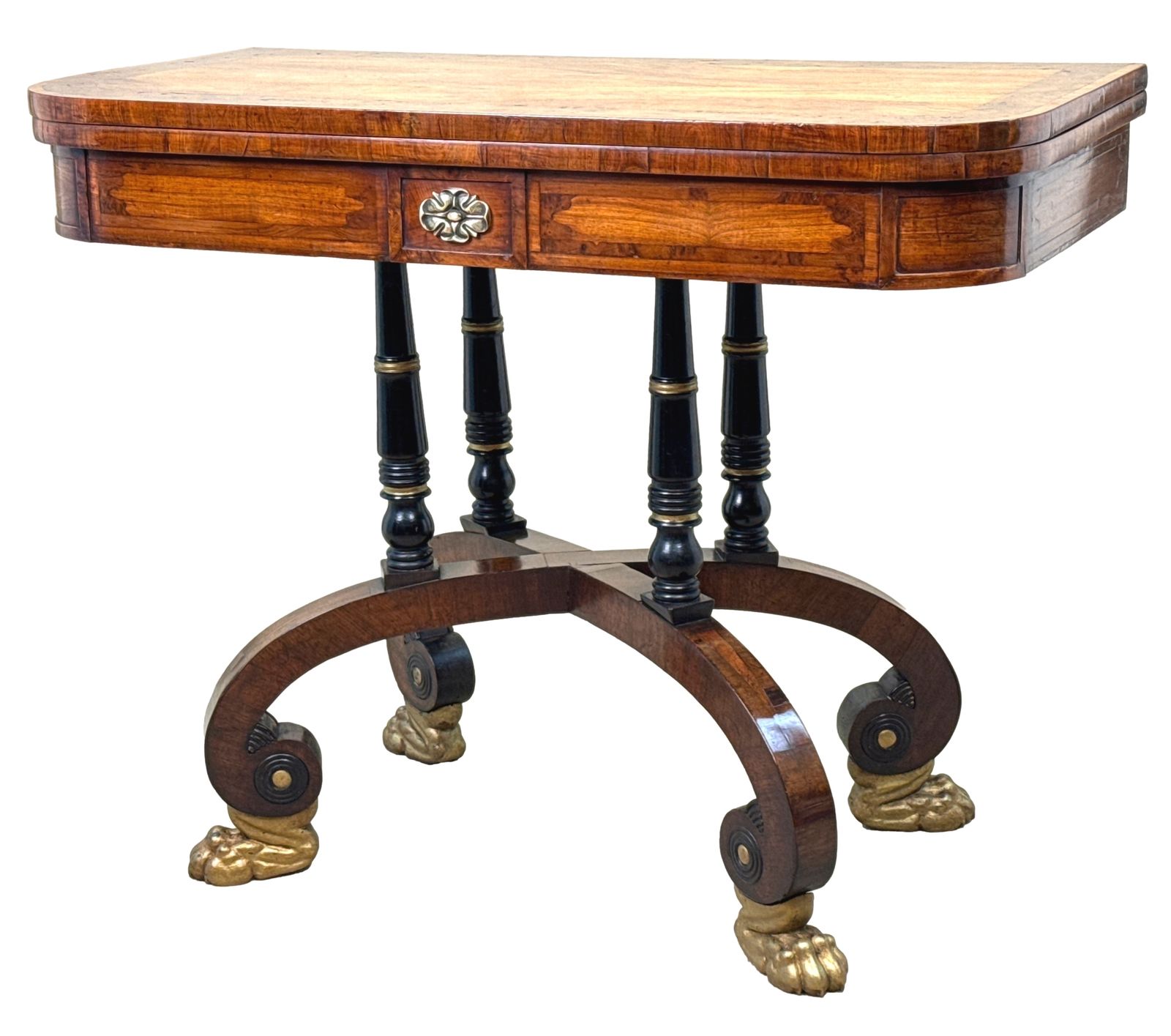 Regency 19th Century Kingwood Card Table (England, Circa 1825)