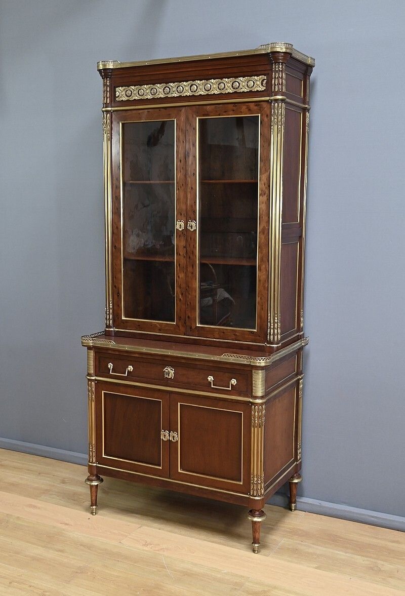 Mahogany Library Scriban, Louis XVI Style – Mid 19th Century photo for sale