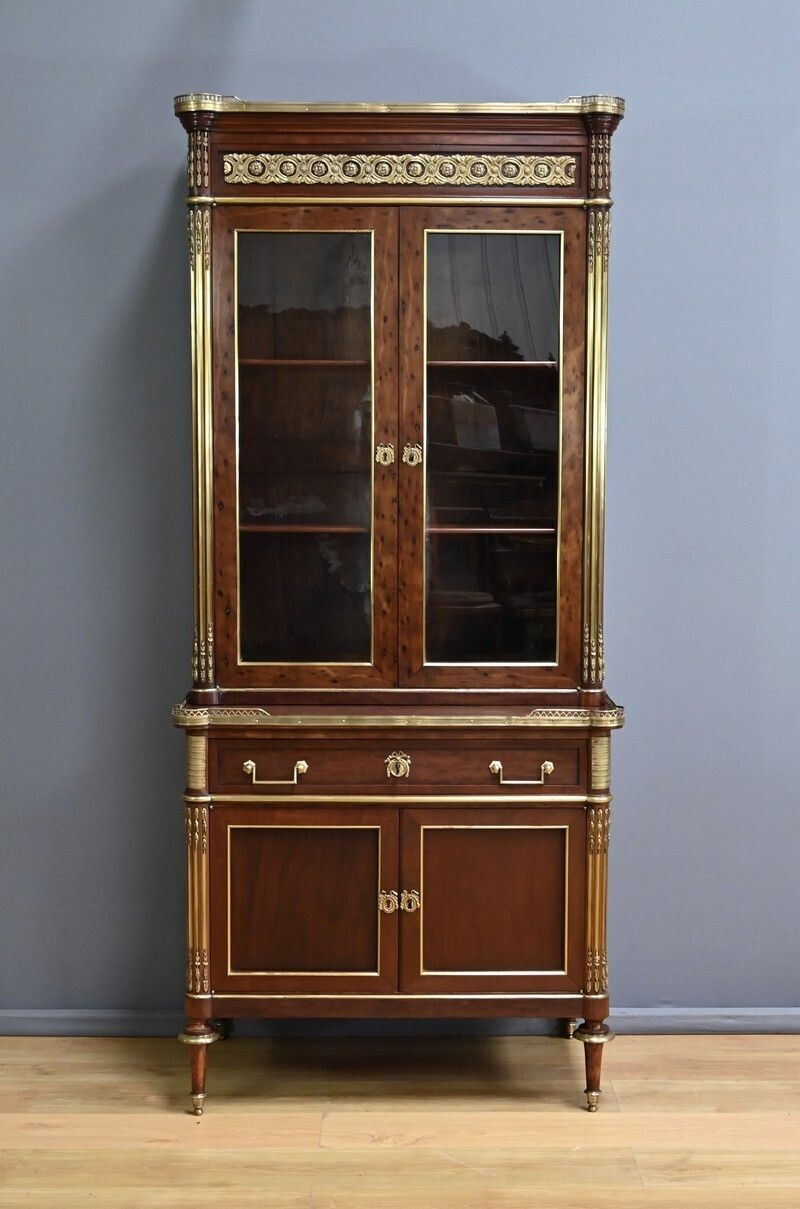 Mahogany Library Scriban, Louis XVI Style – Mid 19th Century photo Furniture