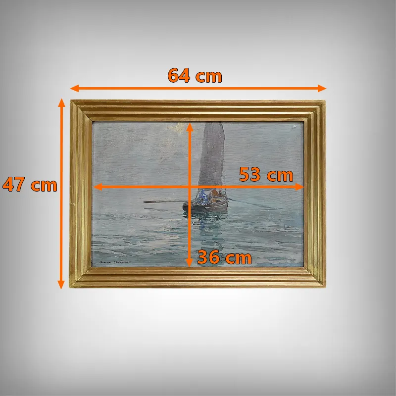 Art Painting “In The Mist” By G. Lhermitte – 1930 photo