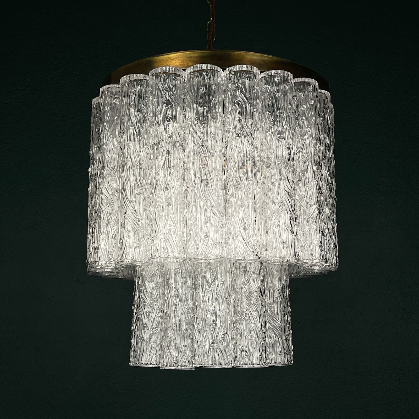 Classic Murano Chandelier Tronchi By Venini, Italy 1960s