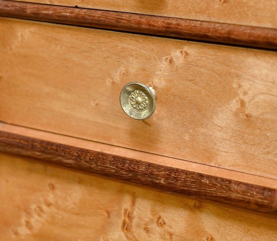 photo furniture Mahogany And Burl Mahogany Secretary, Restoration Period – Part 1 Of The 19th Century