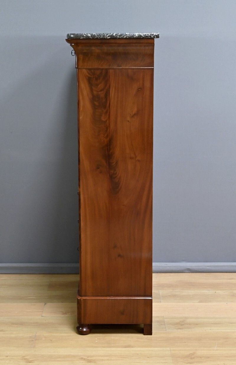 photo vinterior Mahogany And Burl Mahogany Secretary, Restoration Period – Part 1 Of The 19th Century